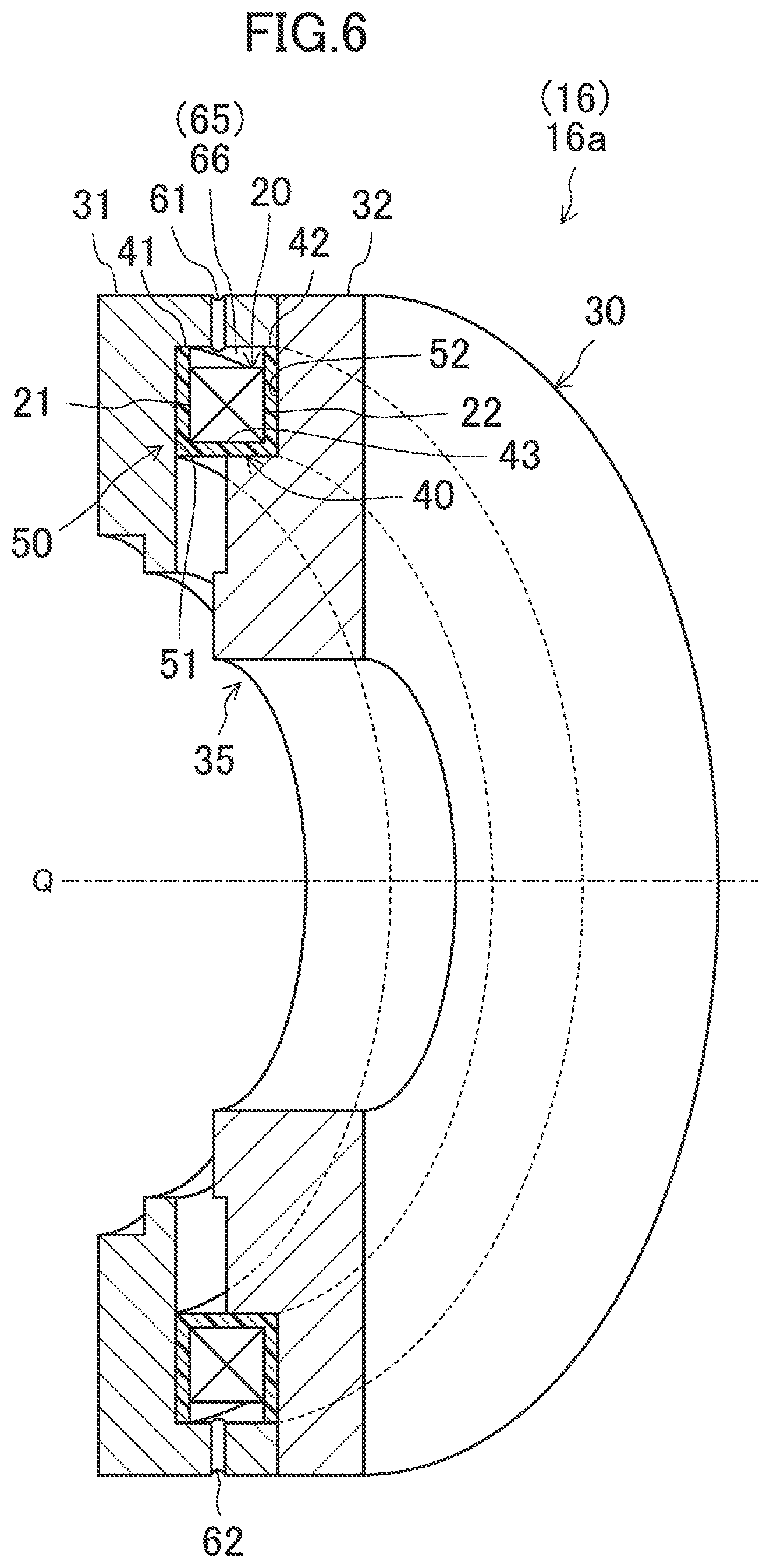 Patent US12480547 Figure 6 – Thrust magnetic bearing with cooling structure