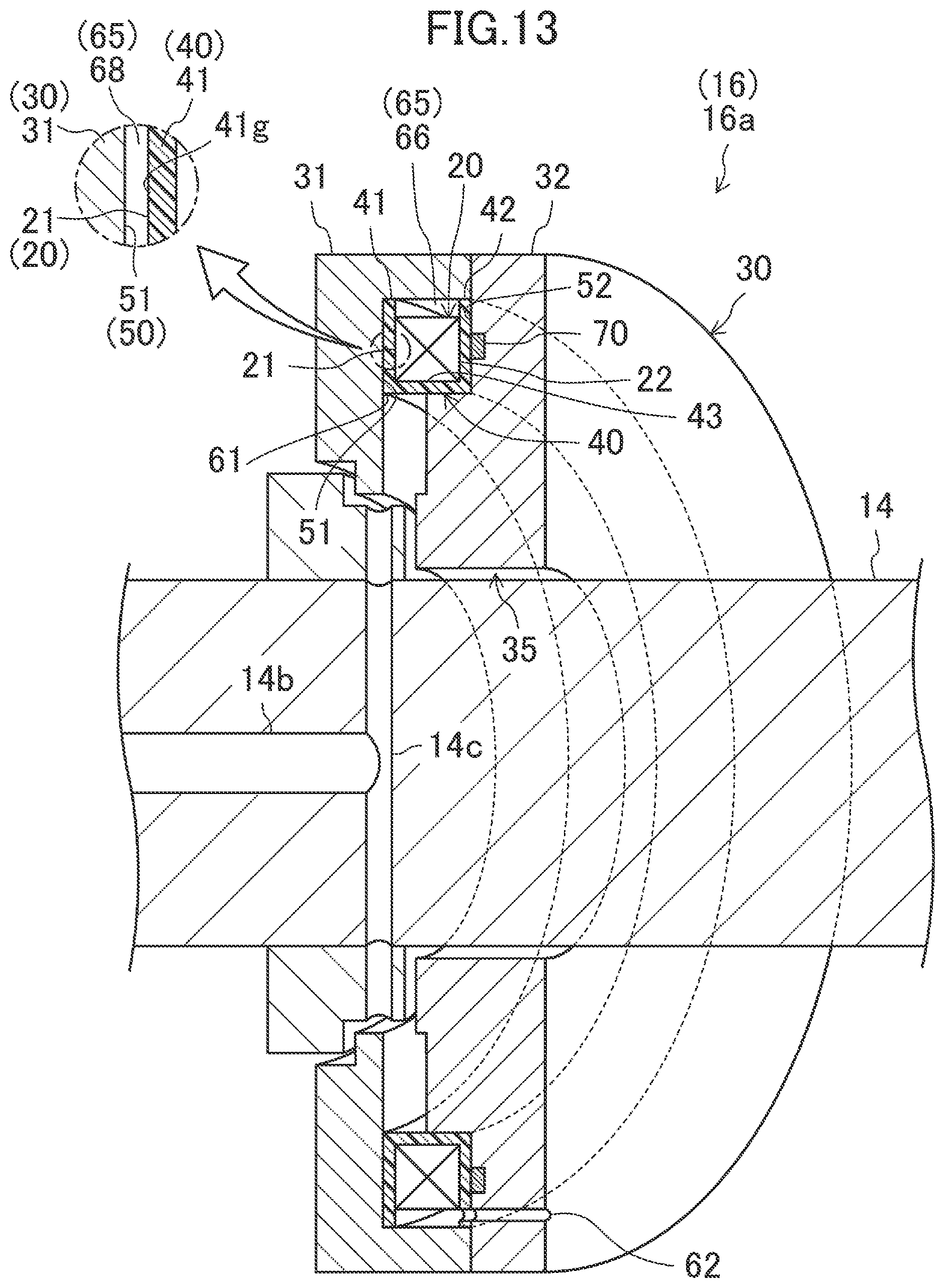 Patent US12480547 Figure 13 – Thrust magnetic bearing with cooling structure