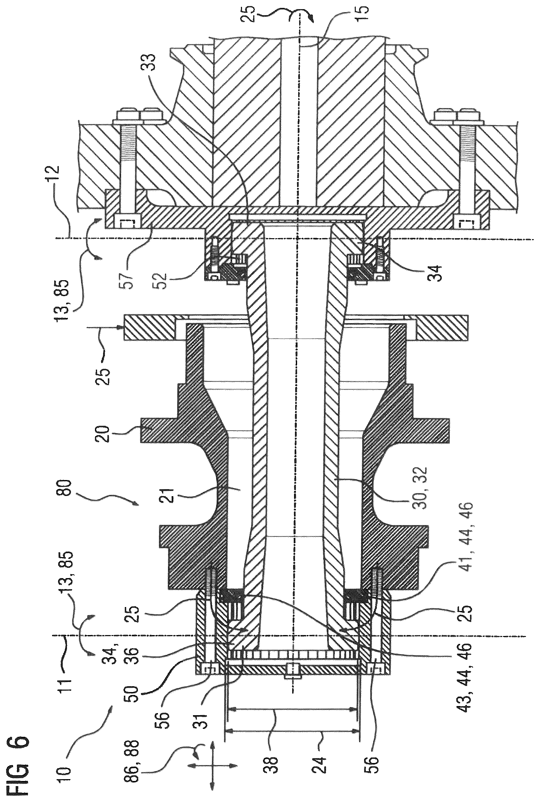 Patent US12480548 Figure 6 – Double-jointed coupling, bogie, rail vehicle, industrial application and computer program product