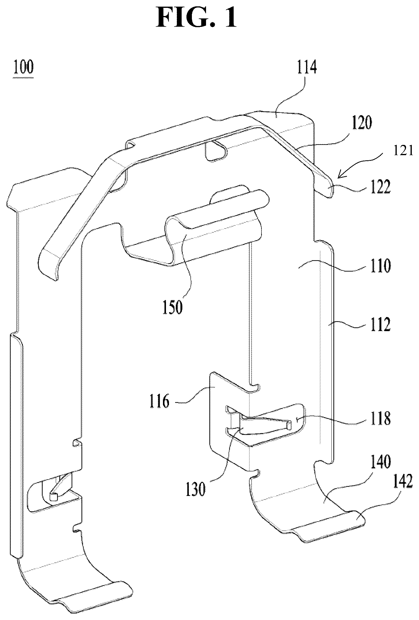 Patent US12480551 Figure 1 – Pad liner for brake caliper, brake caliper equipped with pad liner, and method for assembling the same