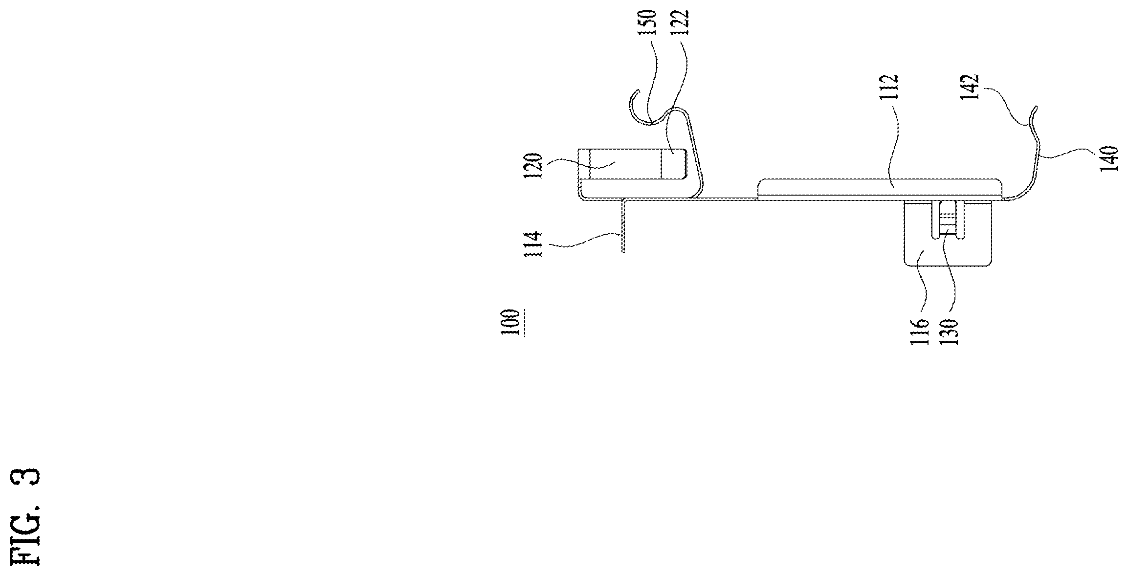 Patent US12480551 Figure 3 – Pad liner for brake caliper, brake caliper equipped with pad liner, and method for assembling the same