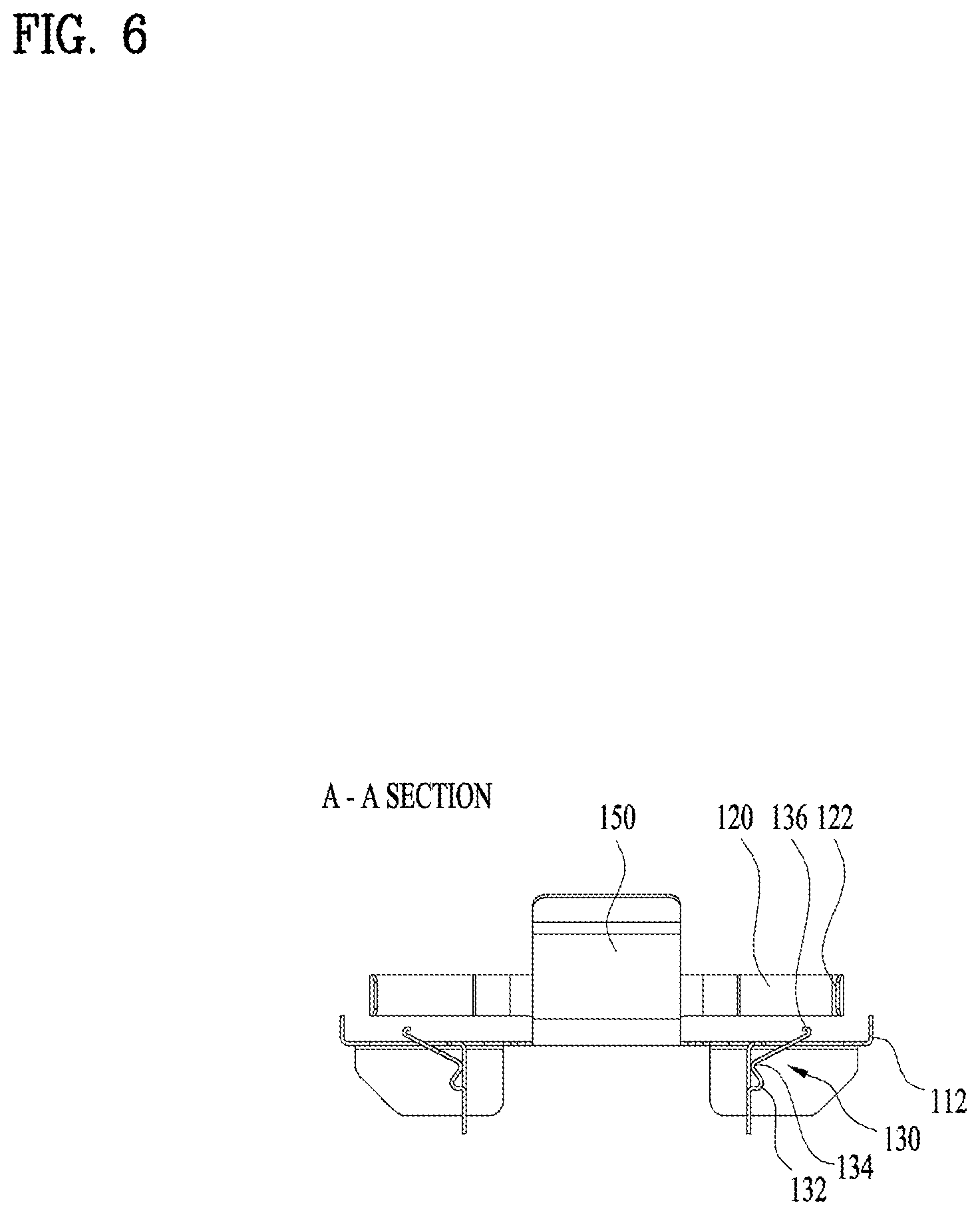 Patent US12480551 Figure 6 – Pad liner for brake caliper, brake caliper equipped with pad liner, and method for assembling the same