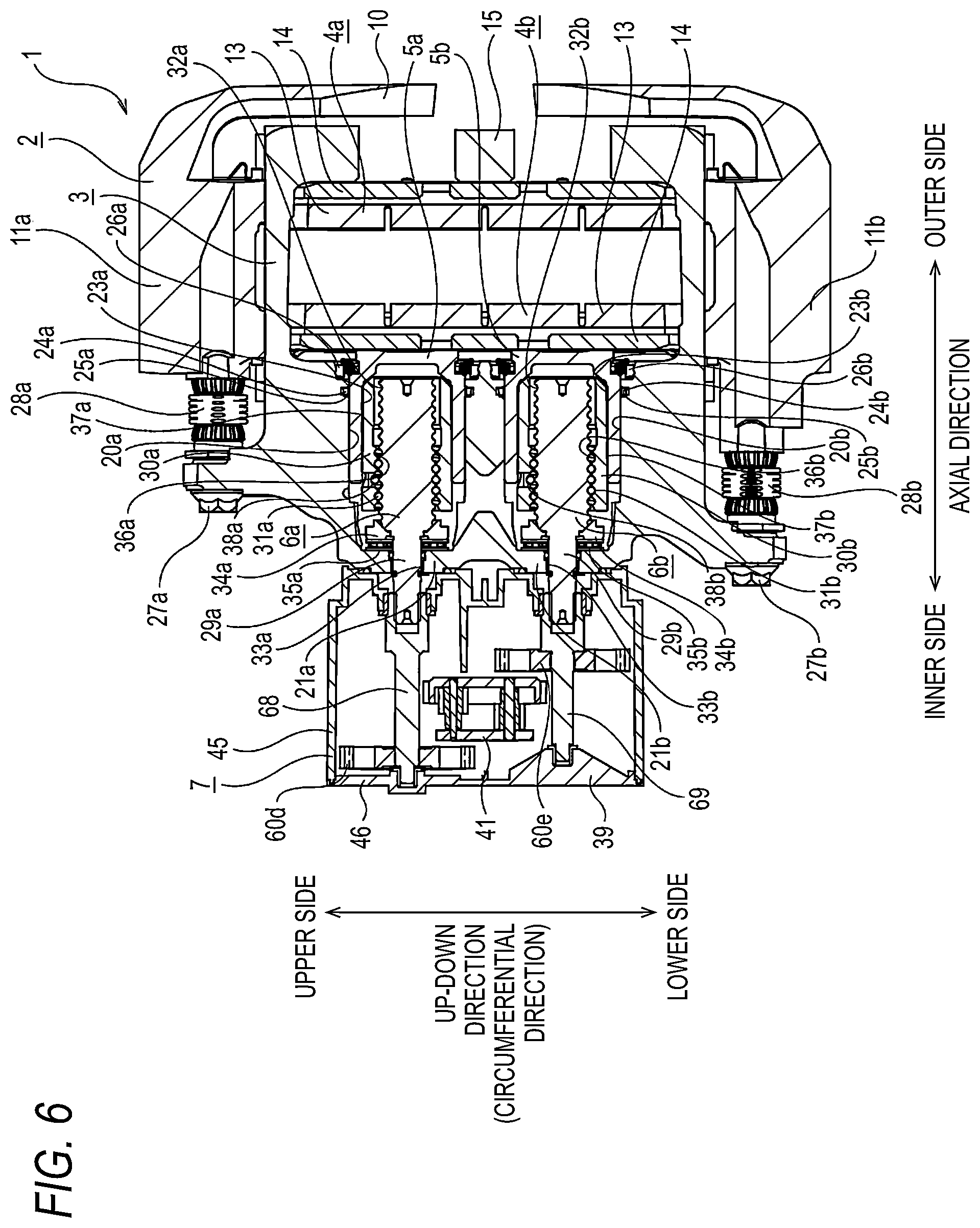 Patent US12480552 Figure 6 – Non-excited operation type brake for brake device and disc brake device
