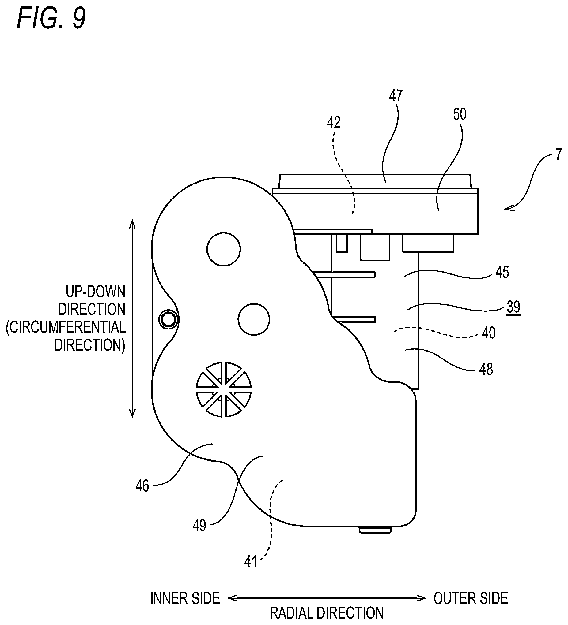Patent US12480552 Figure 9 – Non-excited operation type brake for brake device and disc brake device