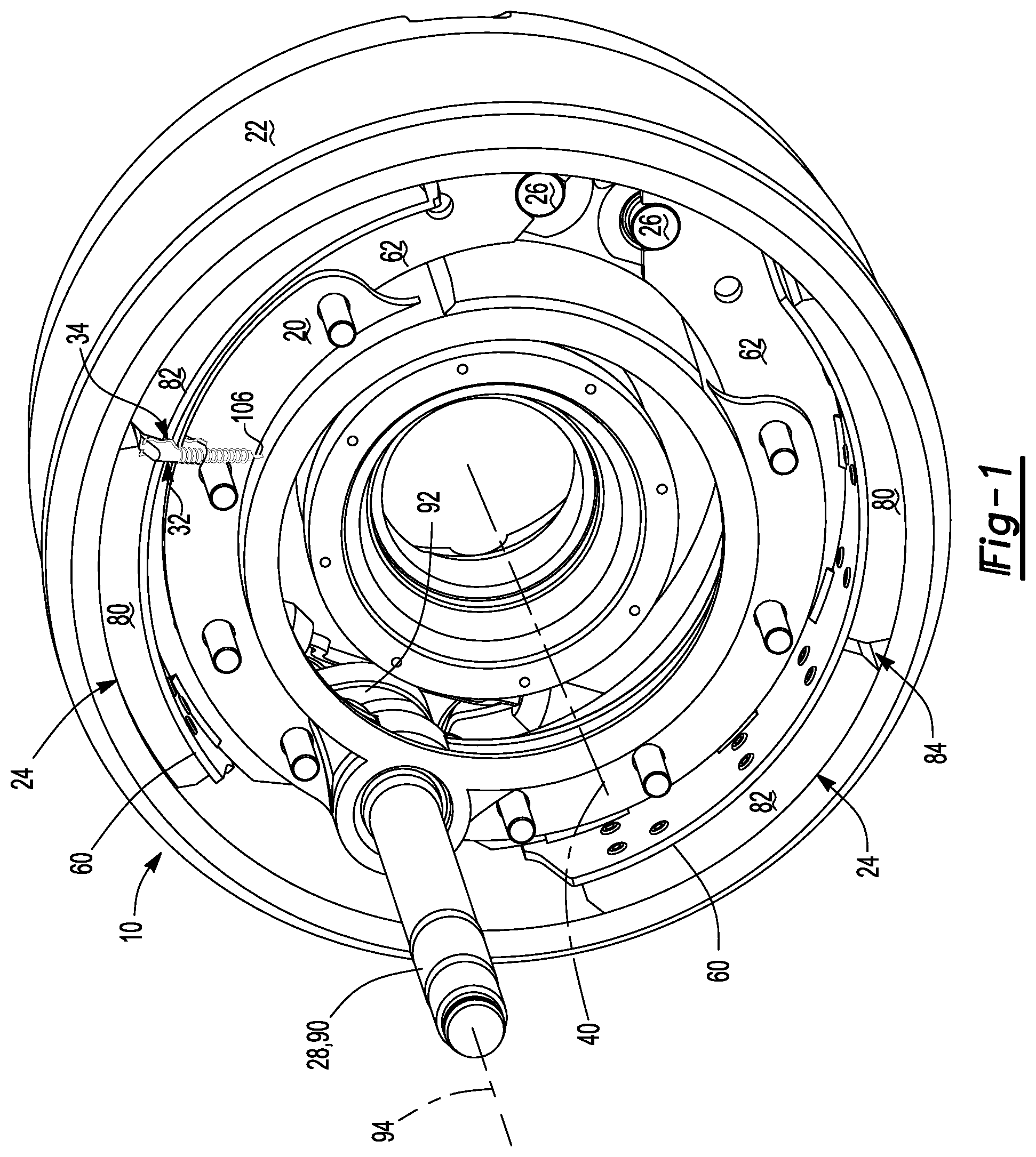 Patent US12480554 Figure 1 – Brake assembly having a sensor unit