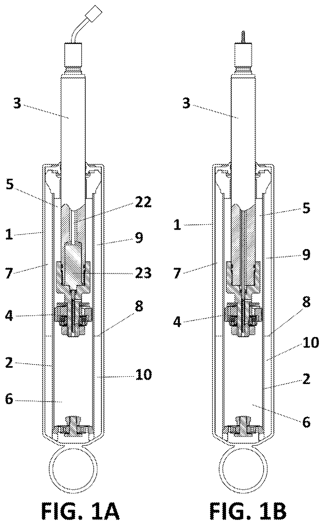 Patent US12480560 Figure 1 – Shock absorber with multiple damping laws
