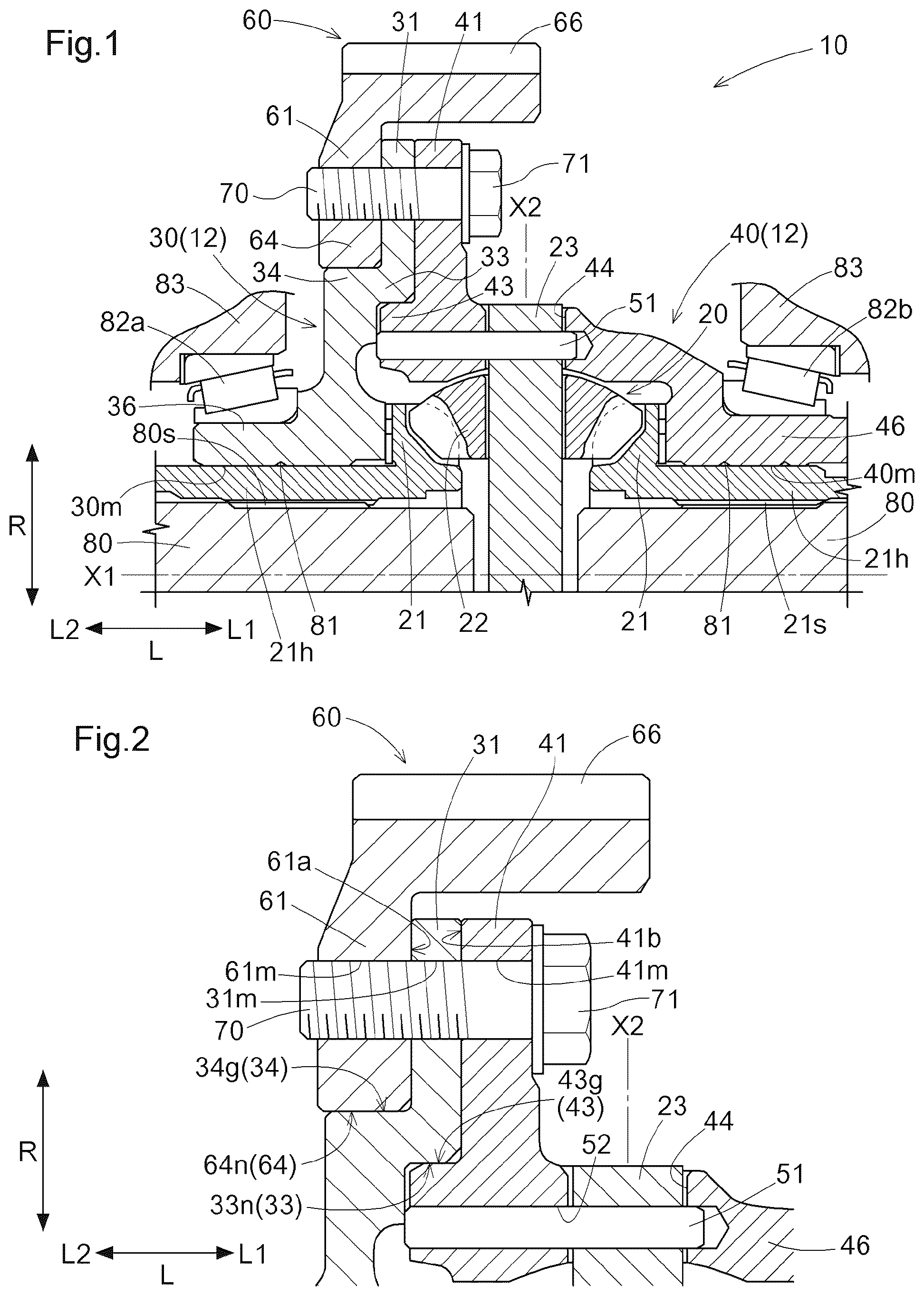 Patent US12480566 Figure 1 – Differential gear unit