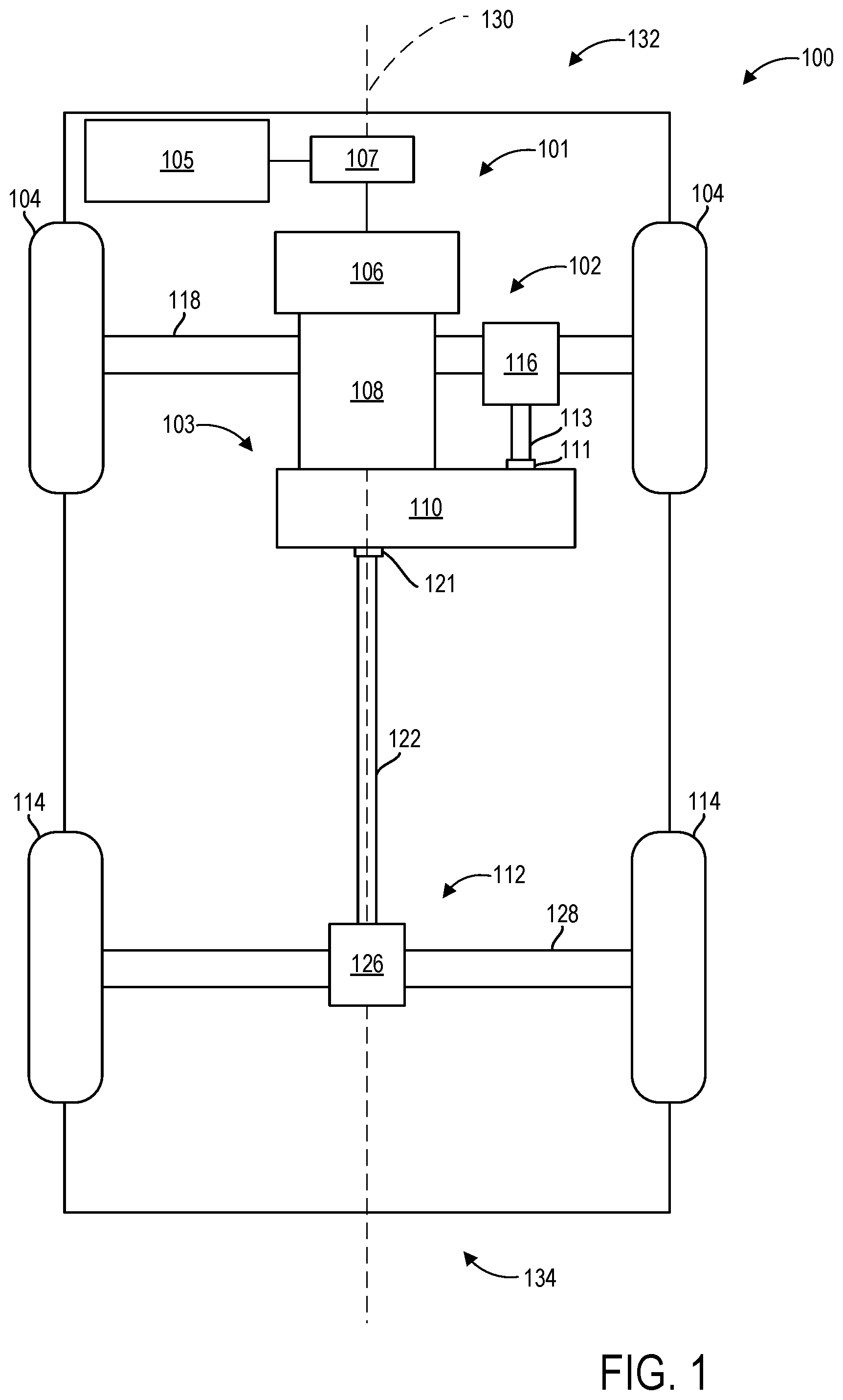 Patent US12480571 — Lubricant system including a baffle — Figure 1