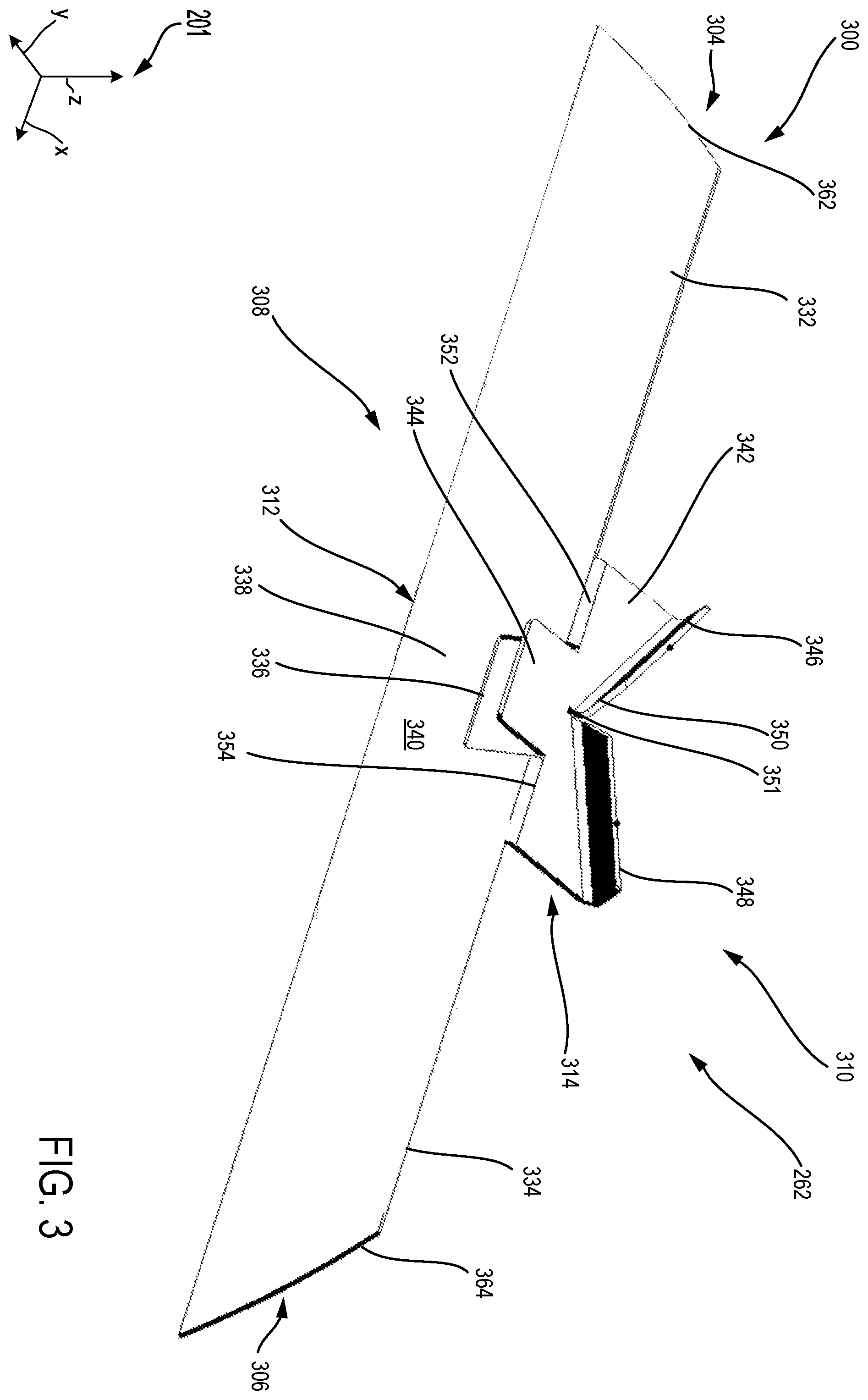 Patent US12480571 Figure 3 – Lubricant system including a baffle