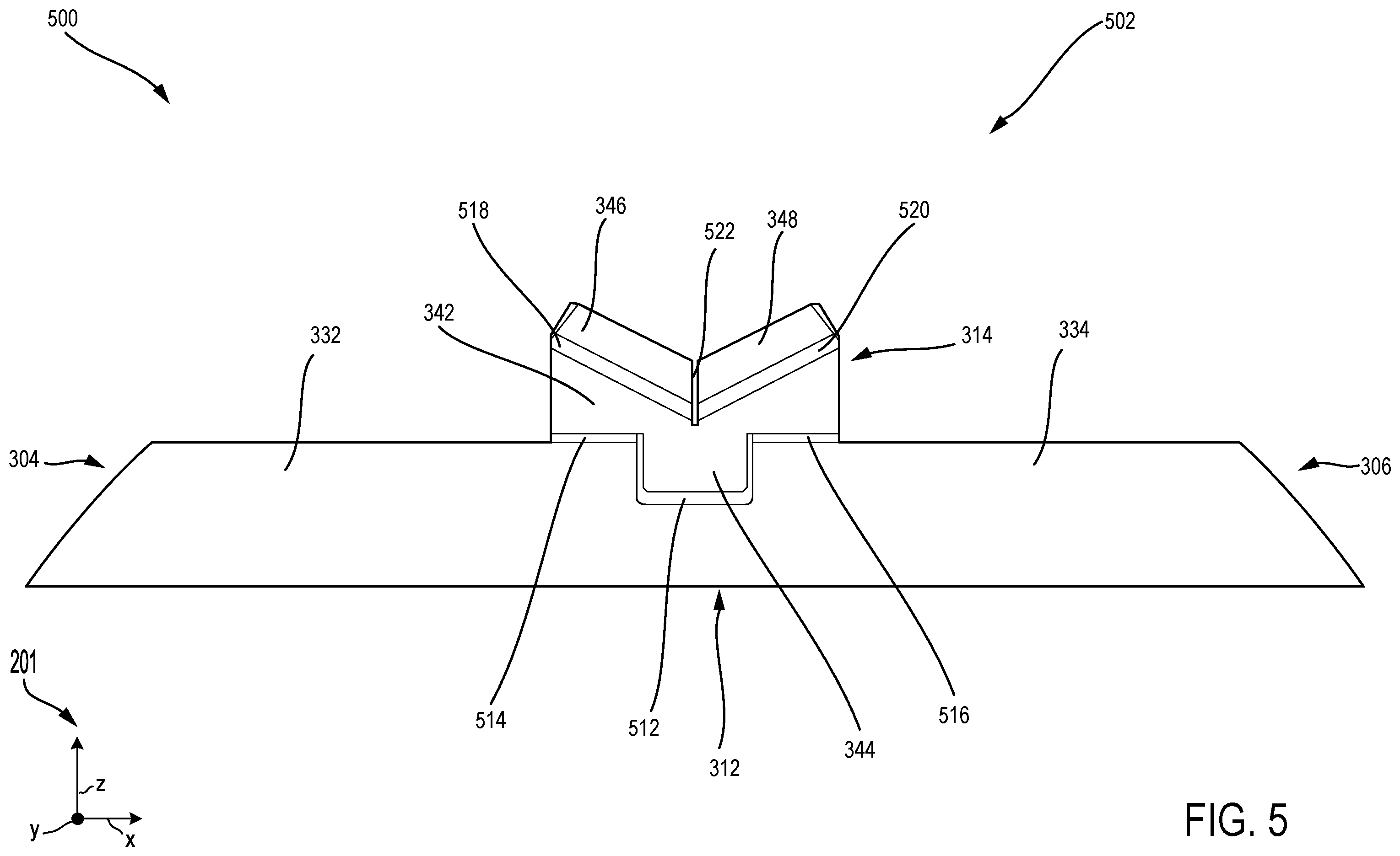 Patent US12480571 Figure 5 – Lubricant system including a baffle