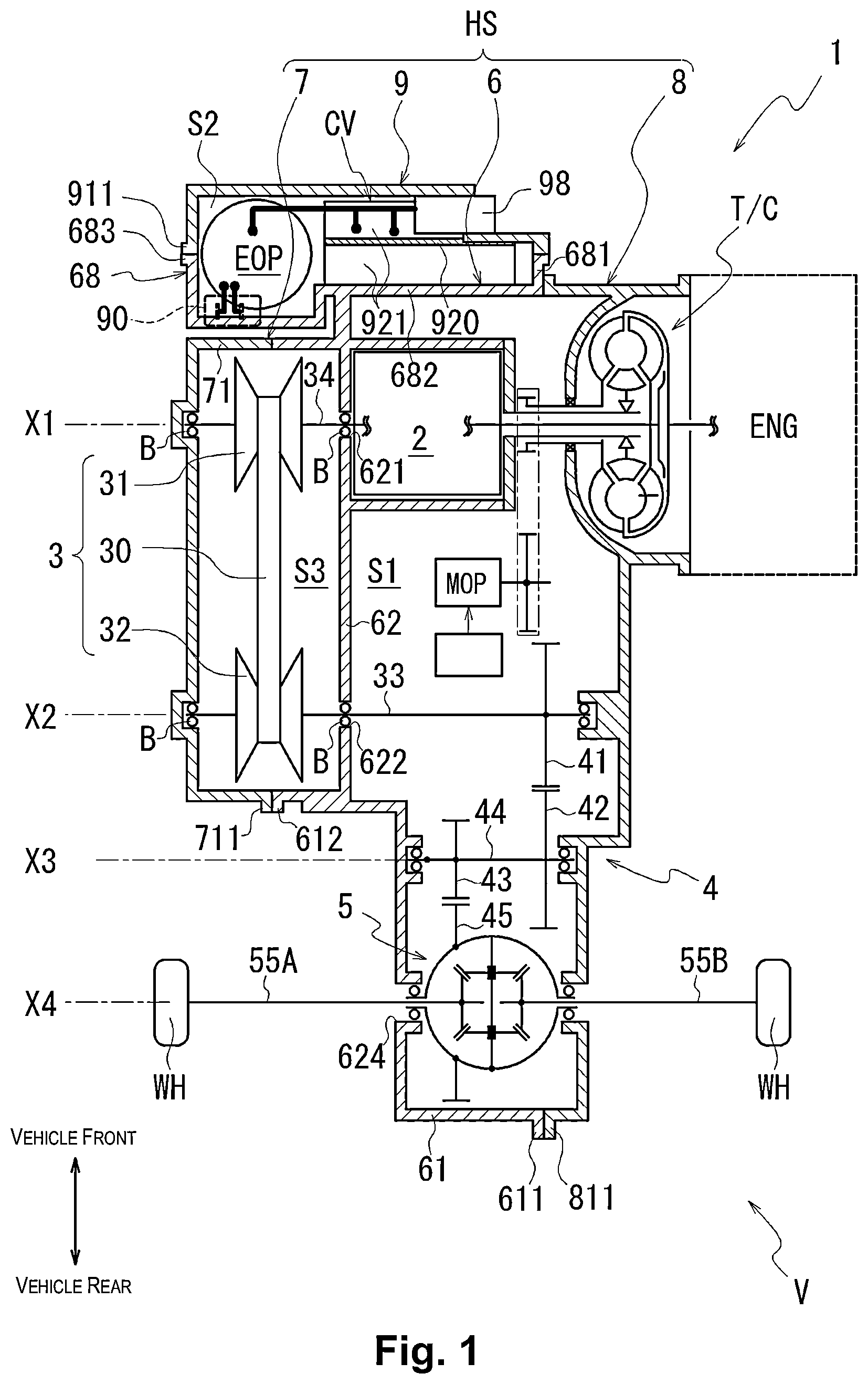 Patent US12480573 Figure 1 – Power transmission device