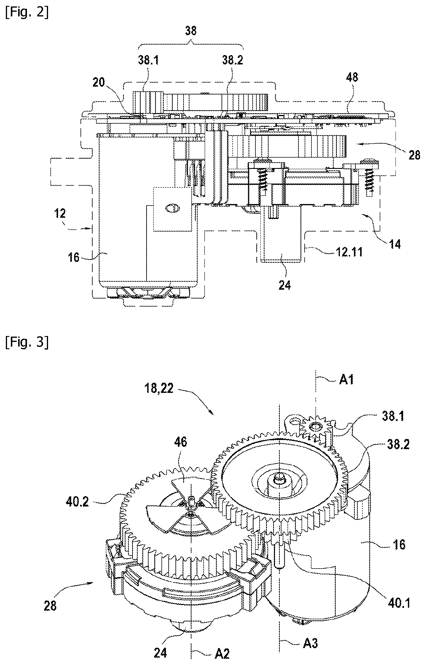 Patent US12480578 Figure 2 – Actuator for a land-based motor vehicle component