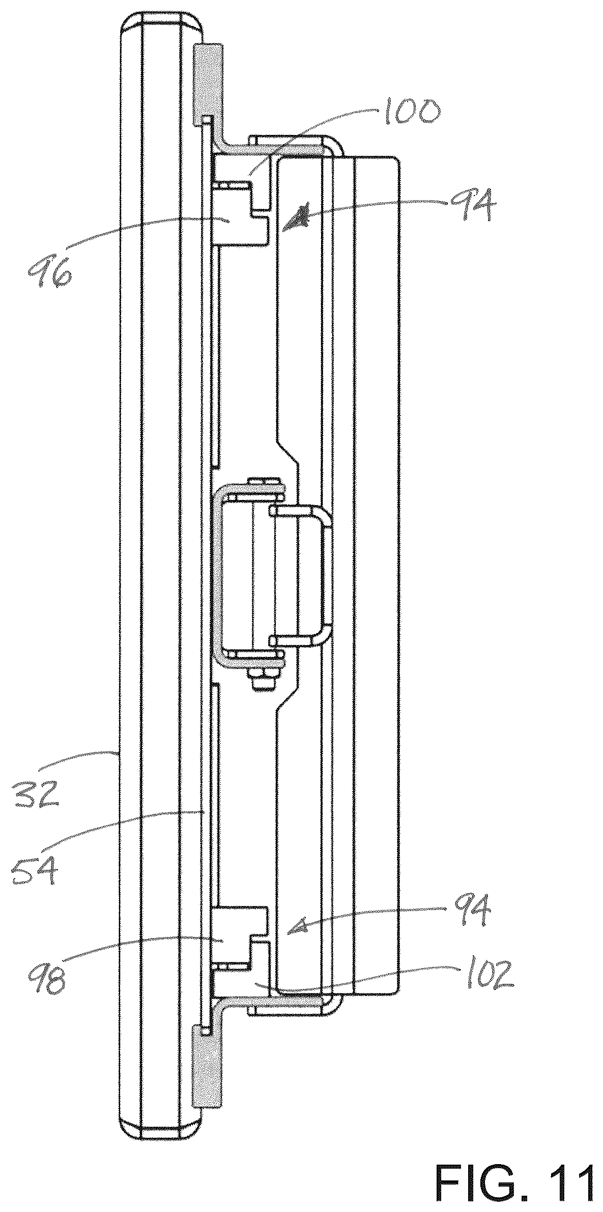 Patent US12480583 Figure 11 – System for selectively closing a fluid channel