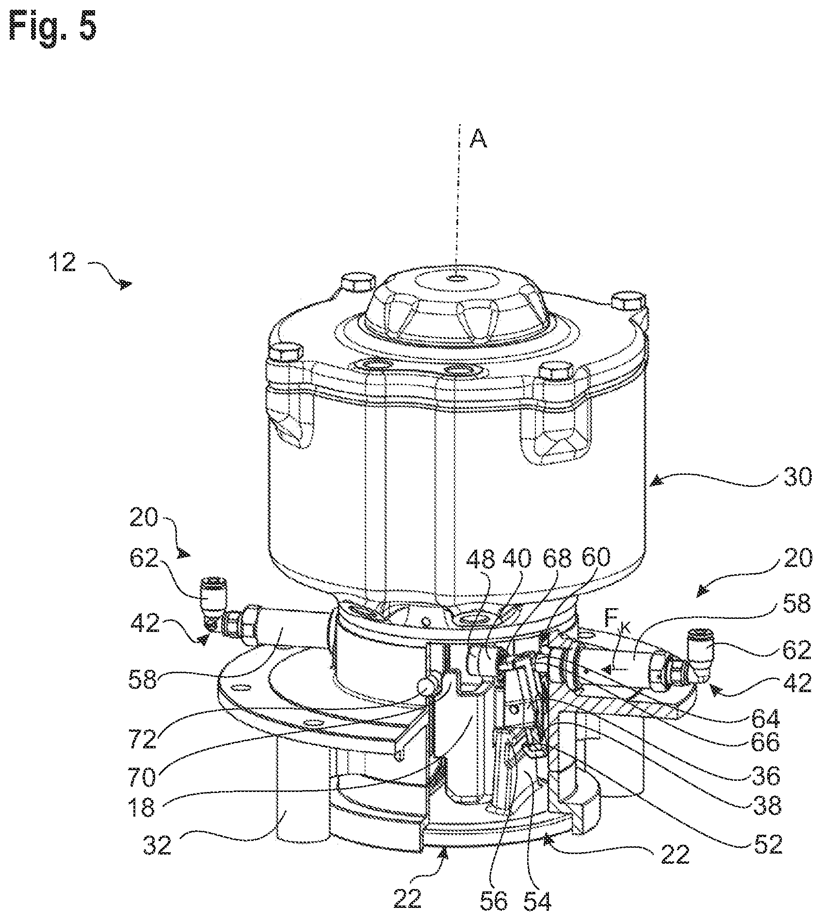 Patent US12480585 Figure 5 – Drive assembly for a diaphragm valve and diaphragm valve
