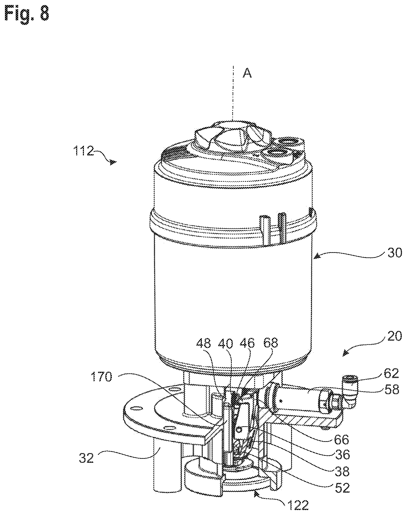 Patent US12480585 Figure 8 – Drive assembly for a diaphragm valve and diaphragm valve
