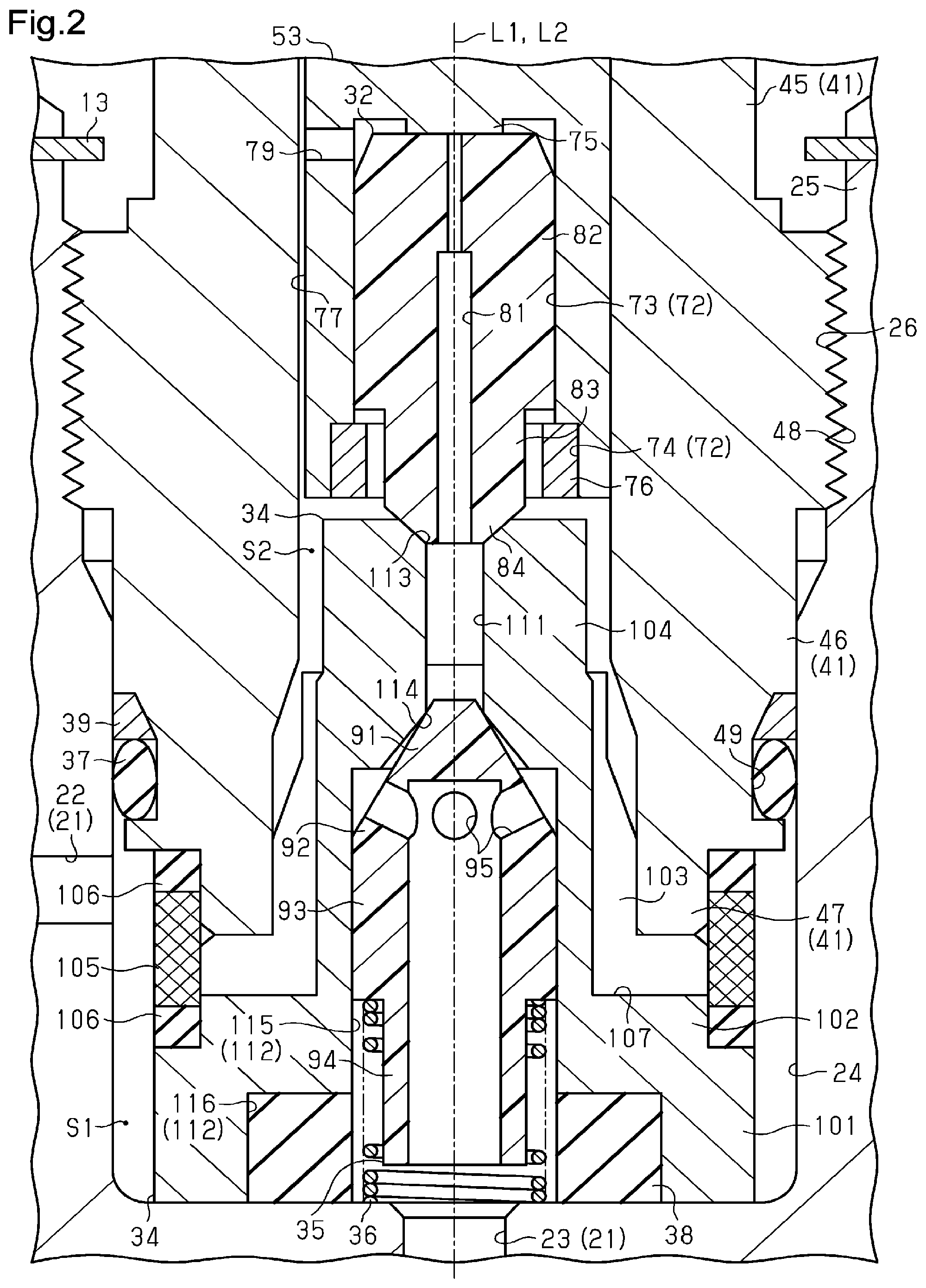 Patent US12480588 Figure 2 – Valve assembly