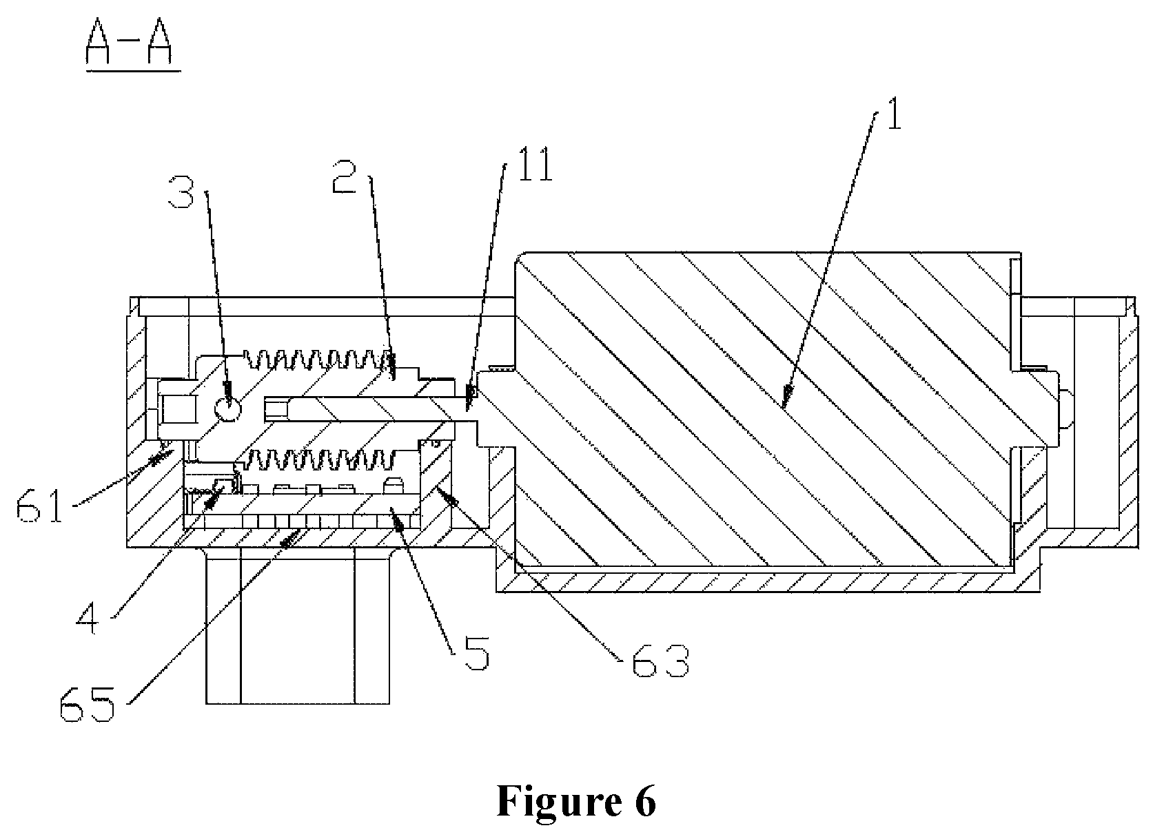Patent US12480593 Figure 4 – Driving device and valve
