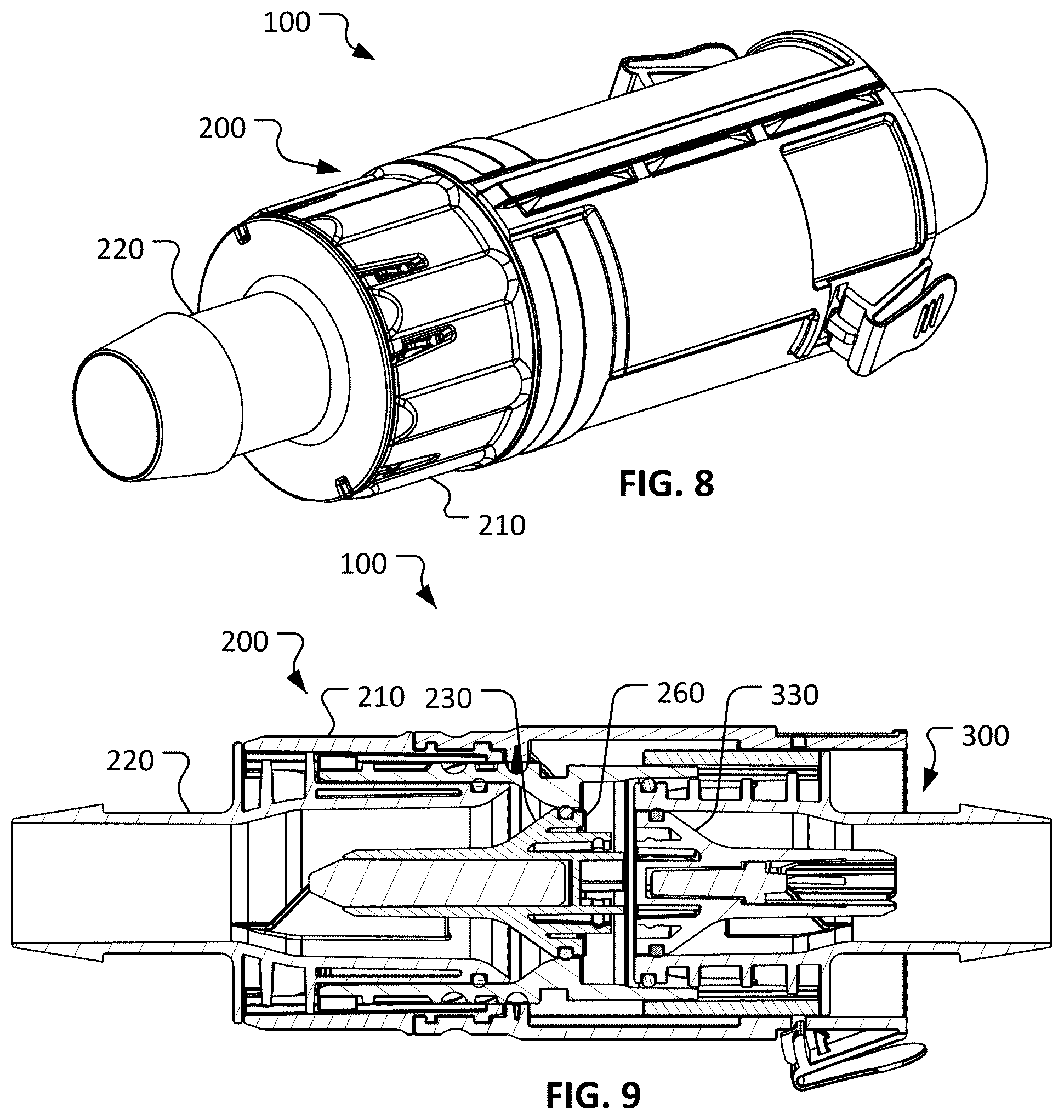 Patent US12480608 Figure 5 – Aseptic fluid couplings