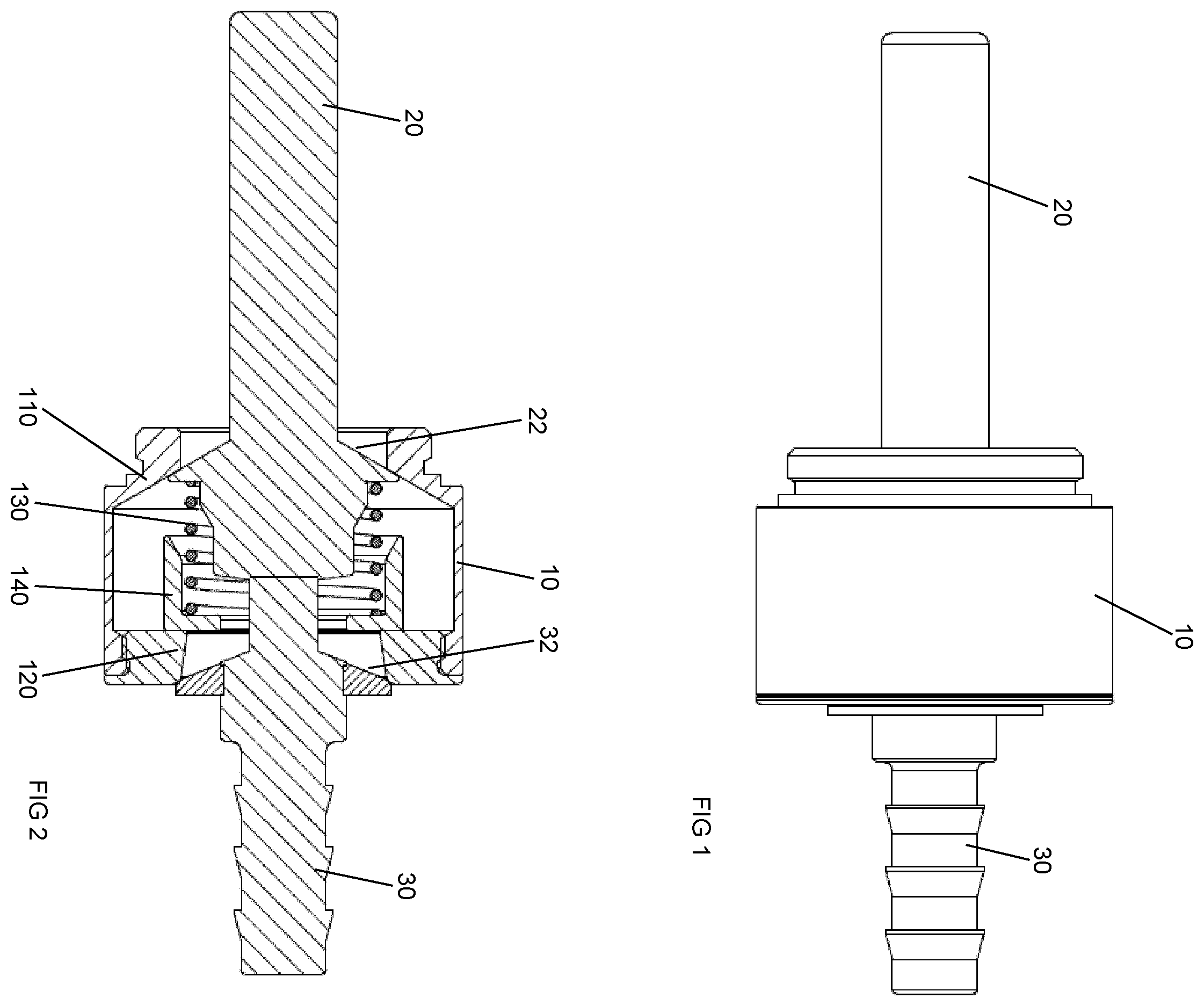 Patent US12480609 Figure 1 – System and method for centralizing a quick connect nipple