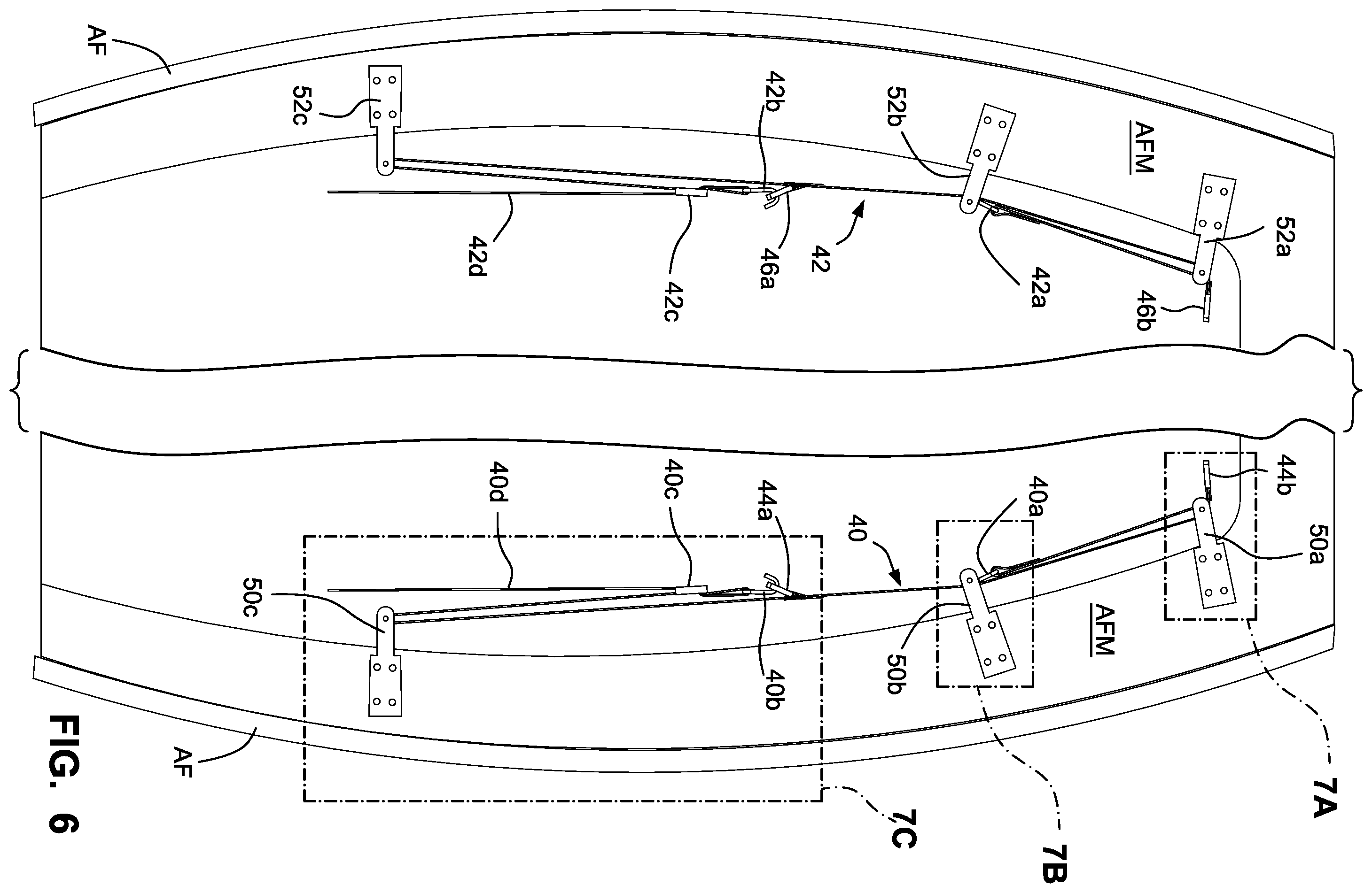 Patent US12480611 Figure 8 – Thermal barrier curtain systems especially useful for thermally isolating interior cabin zones of cargo transport aircraft