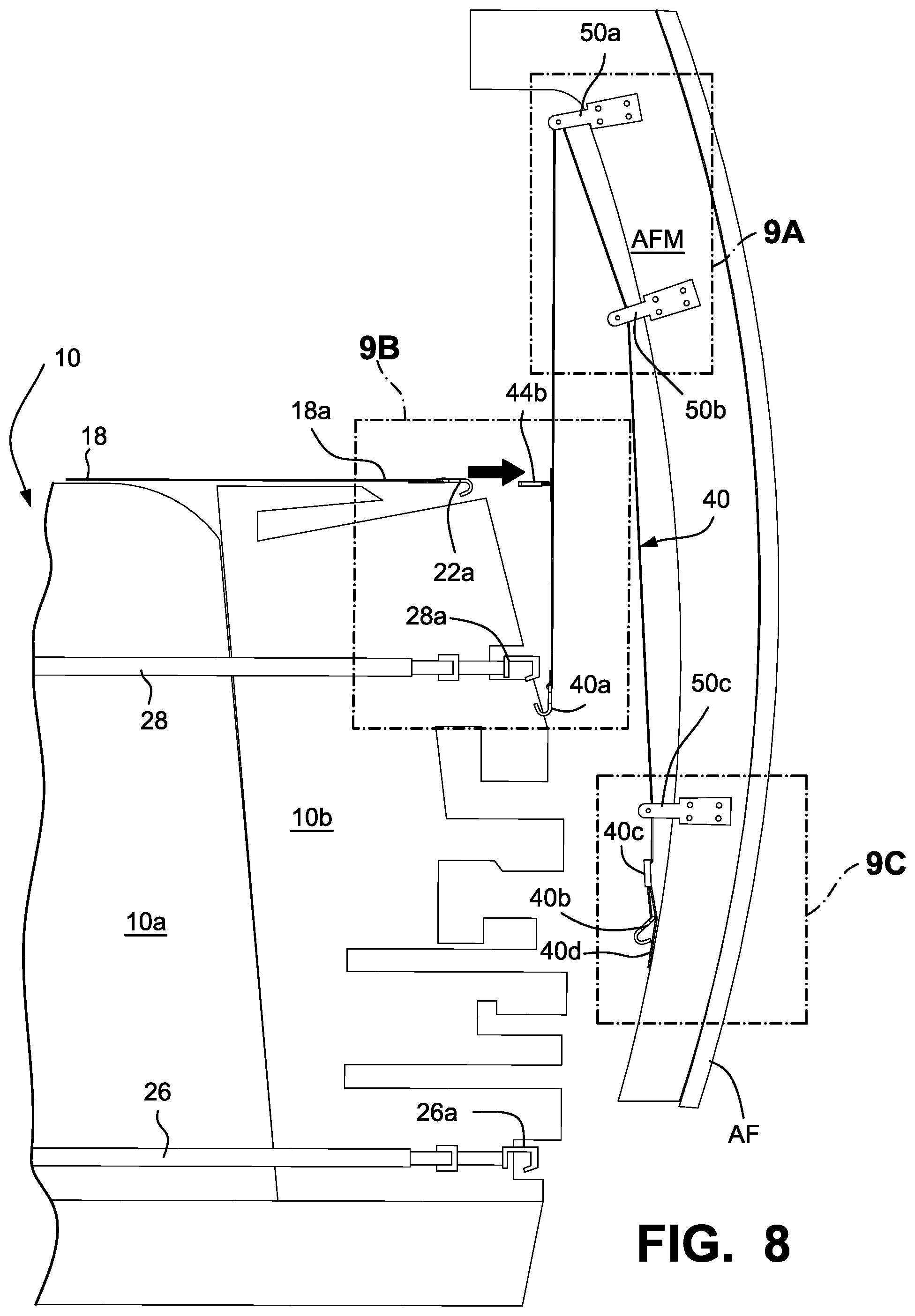 Patent US12480611 Figure 10 – Thermal barrier curtain systems especially useful for thermally isolating interior cabin zones of cargo transport aircraft