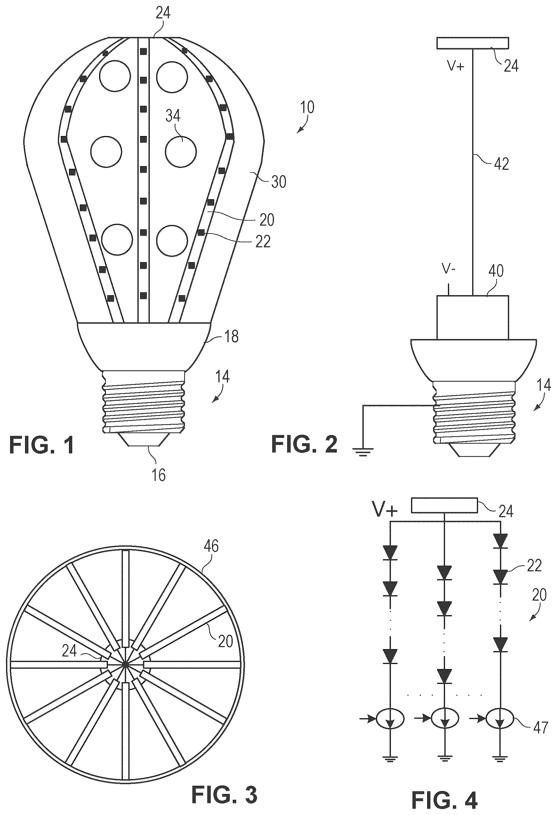 Patent US12480626 — Solid state lamp using light emitting strips — Figure 1