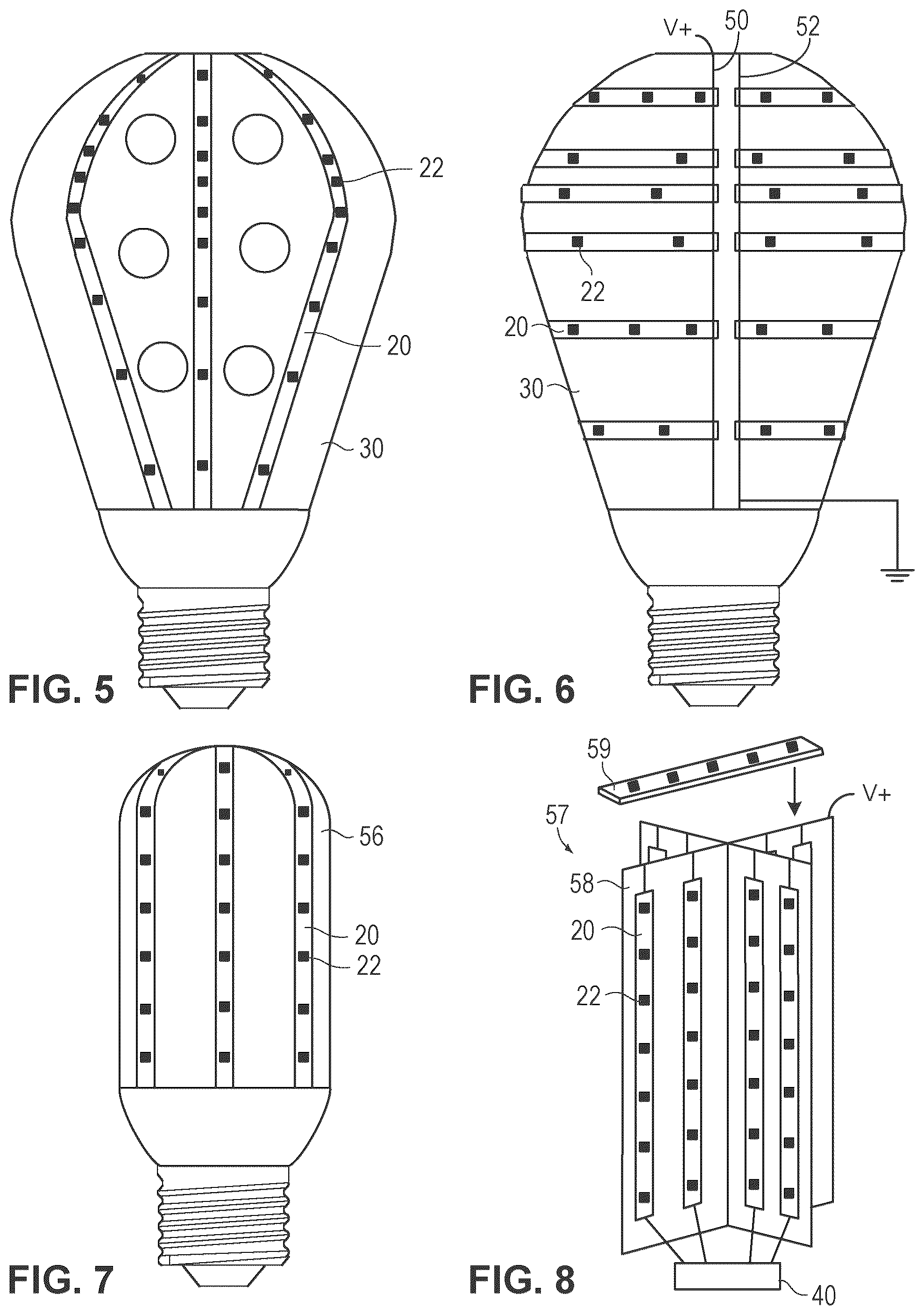 Patent US12480626 Figure 2 – Solid state lamp using light emitting strips