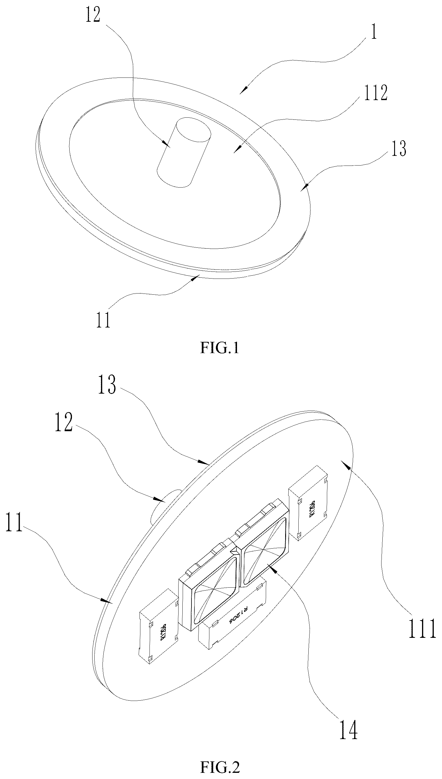 Patent US12480627 Figure 1 – Light board structure and bulb cap and light bulb using the same