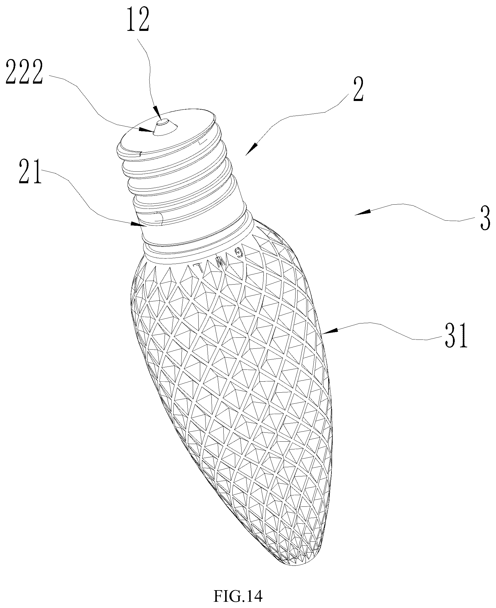 Patent US12480627 Figure 8 – Light board structure and bulb cap and light bulb using the same