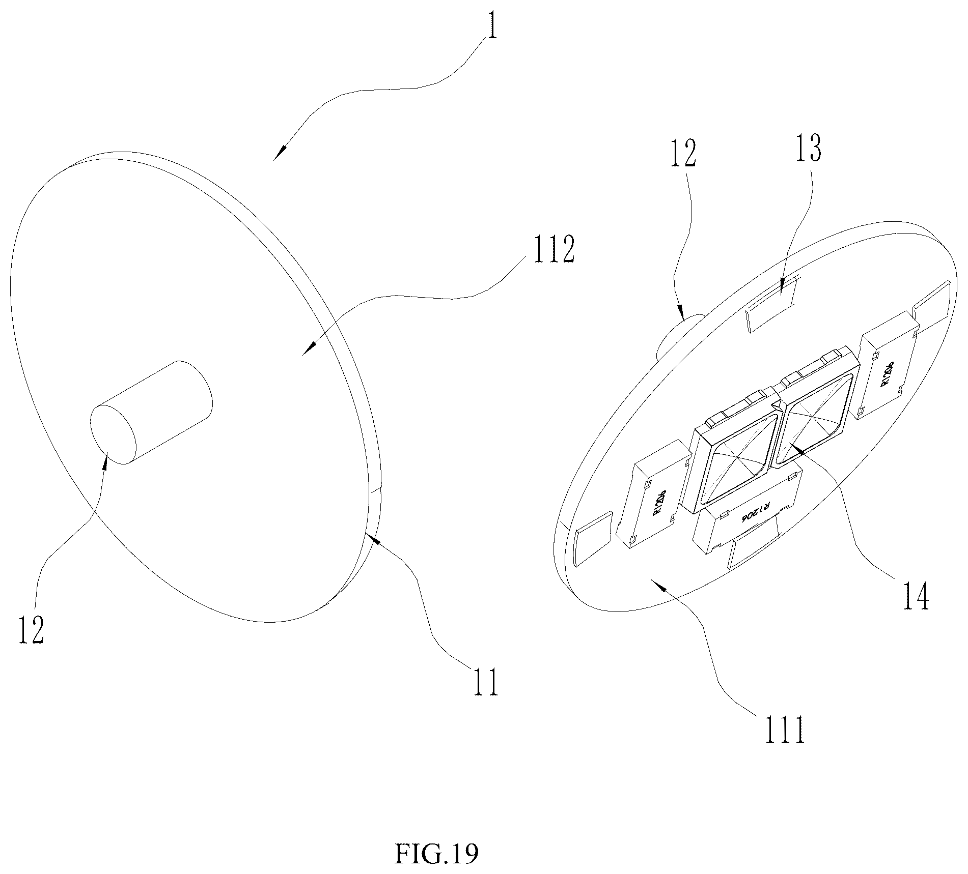 Patent US12480627 Figure 12 – Light board structure and bulb cap and light bulb using the same