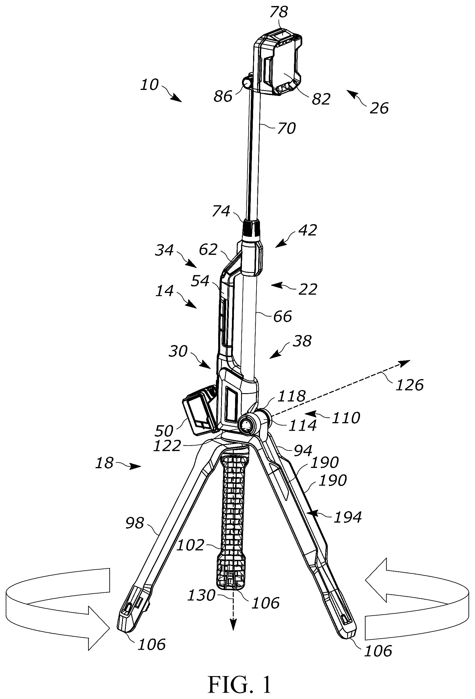 Patent US12480629 Figure 1 – Tripod light