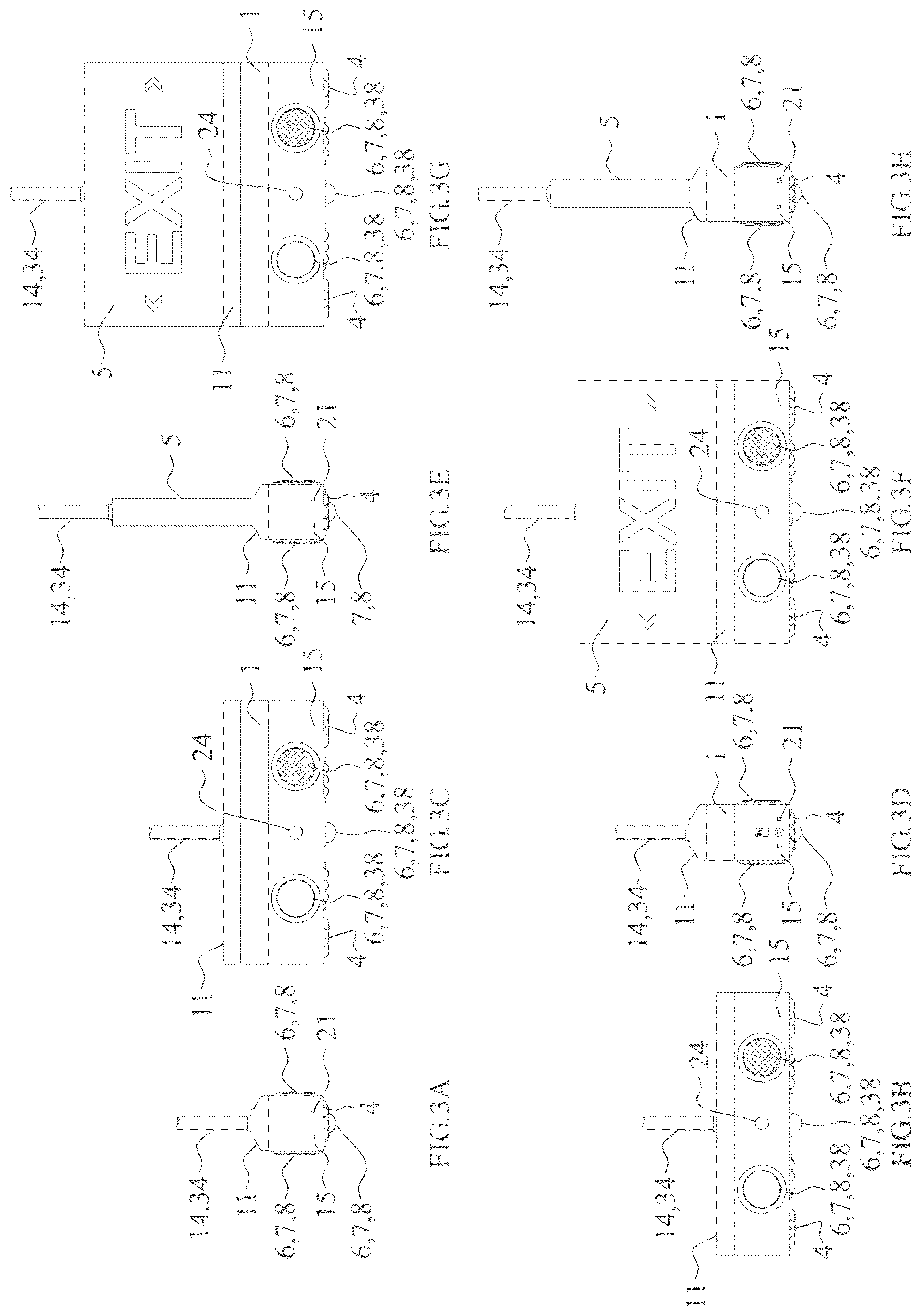 Patent US12480630 Figure 4 – Building egress lighting apparatus method and system with direction designator projection features