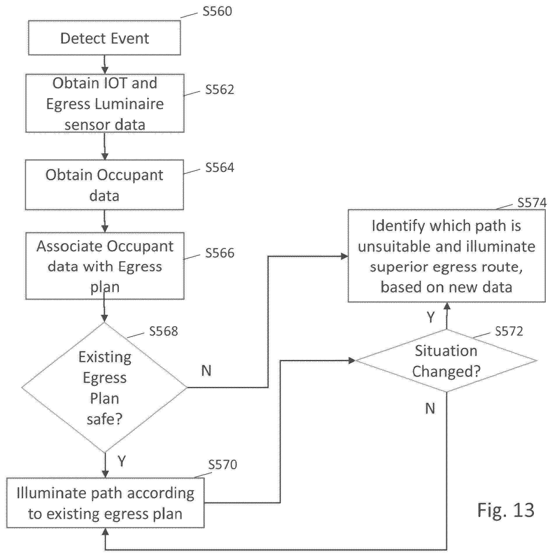 Patent US12480630 Figure 14 – Building egress lighting apparatus method and system with direction designator projection features