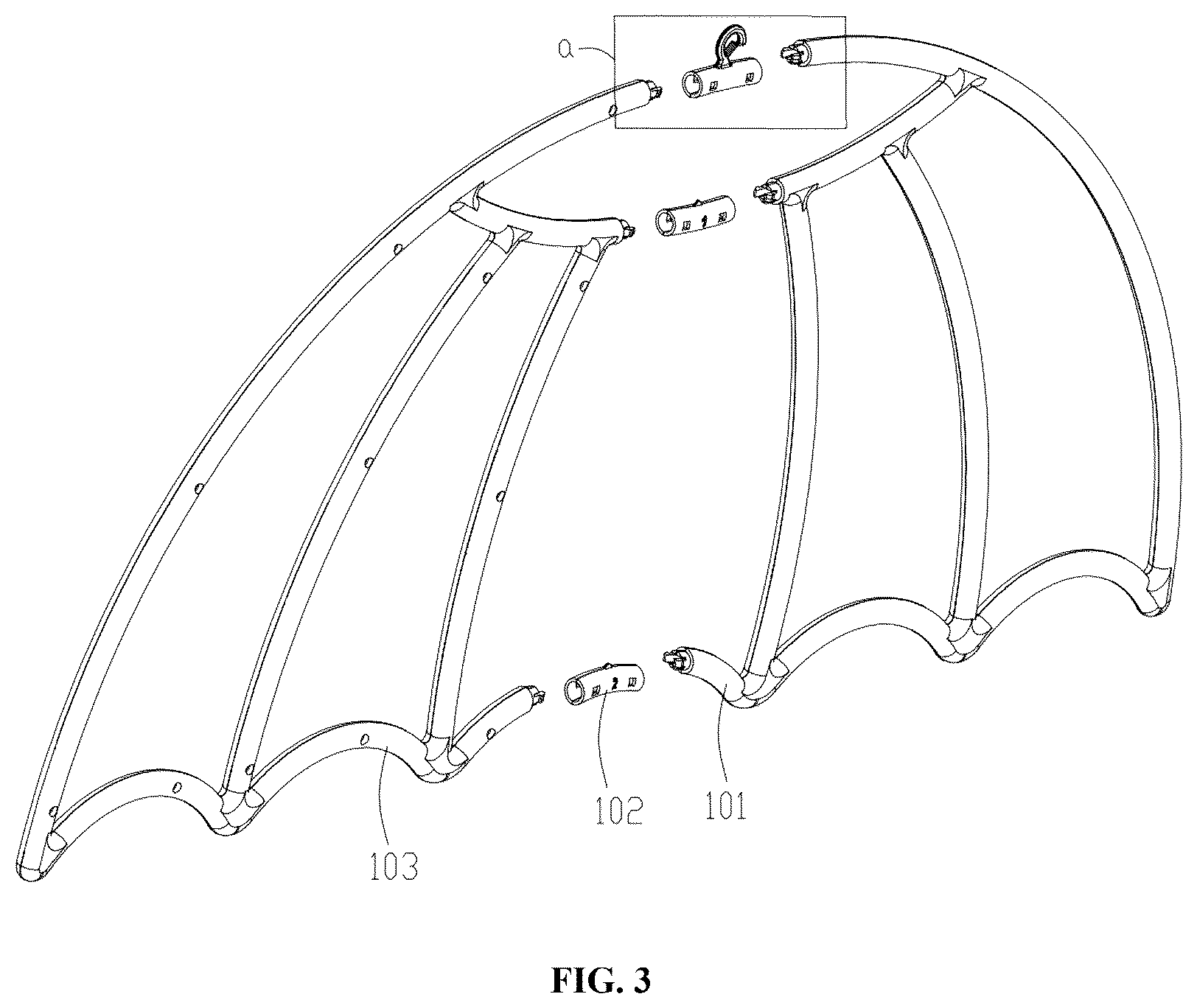 Patent US12480631 Figure 3 – Decorative lamp