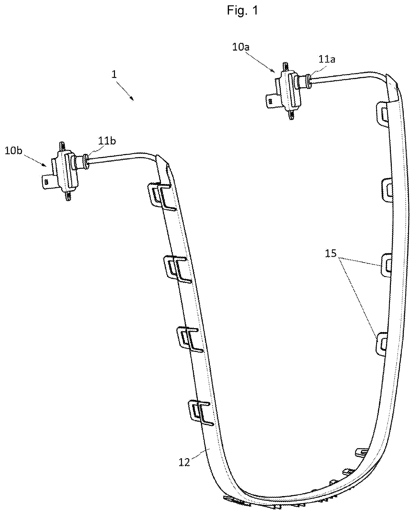 Patent US12480633 Figure 1 – Optical module for a light-emitting device of a motor vehicle