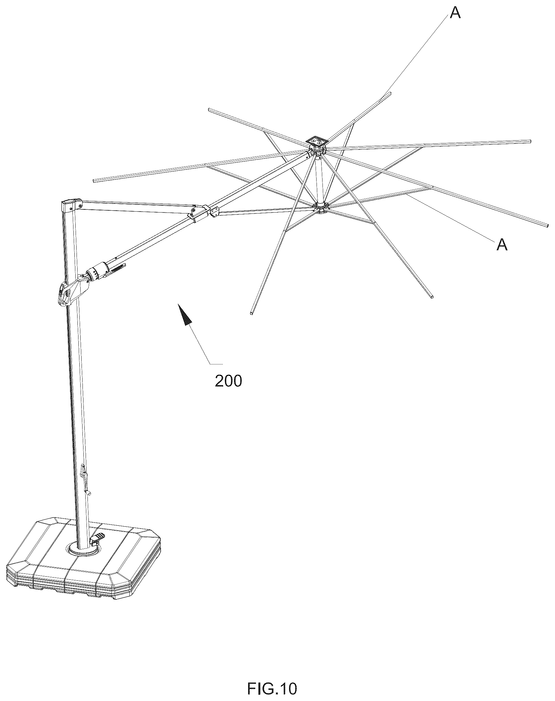 Patent US12480640 Figure 6 – Rod assembly for an umbrella