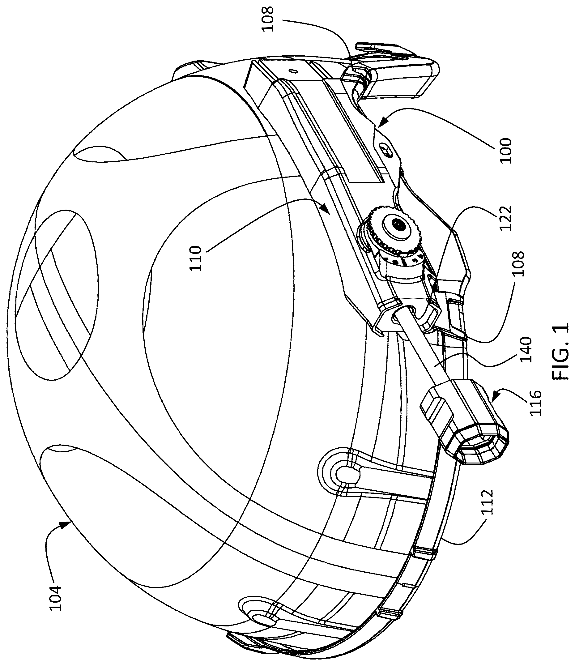 Patent US12480645 Figure 1 – Helmet mounted multispectral illumination device