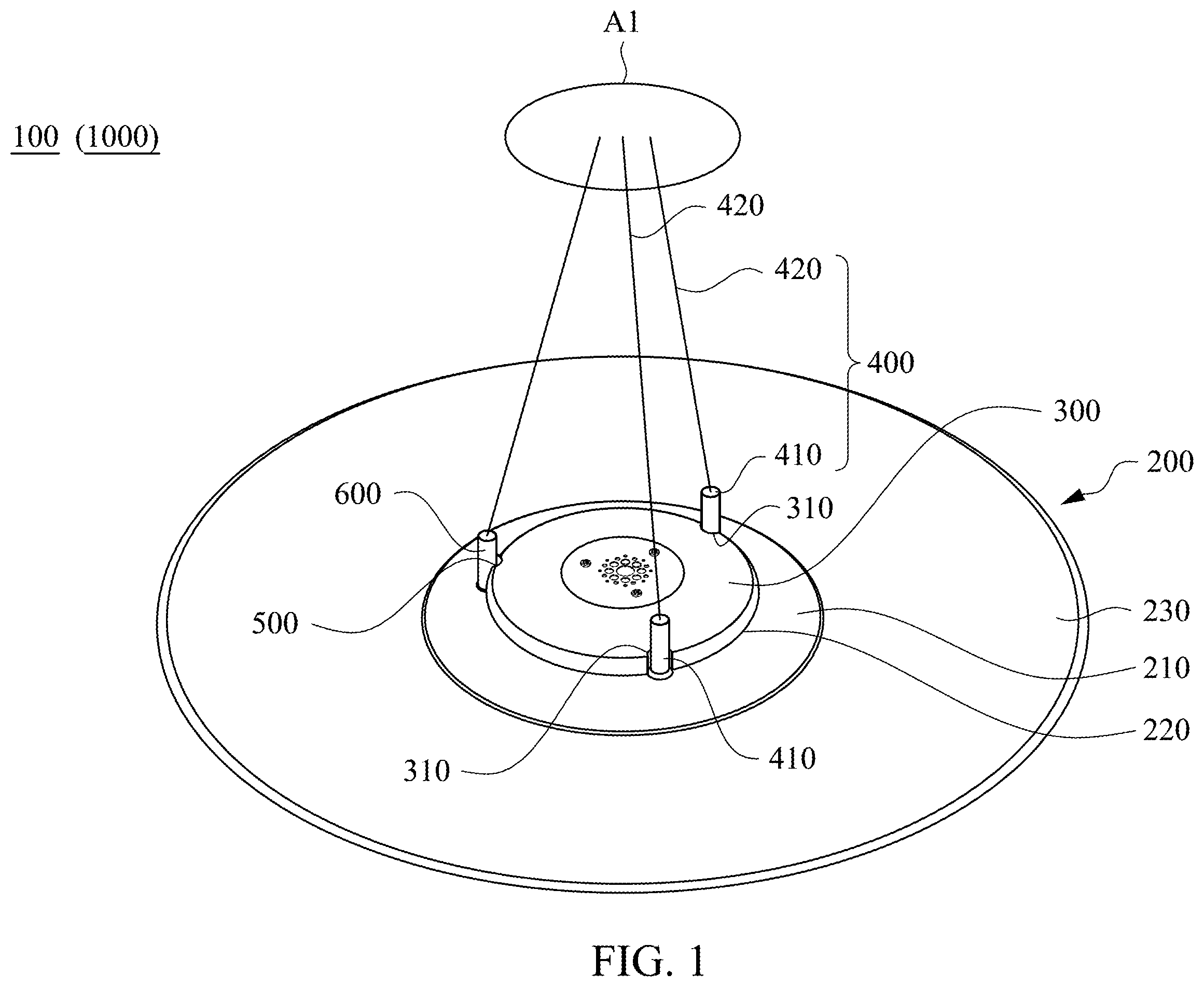 Patent US12480648 Figure 1 – Multifunctional module device and lamp