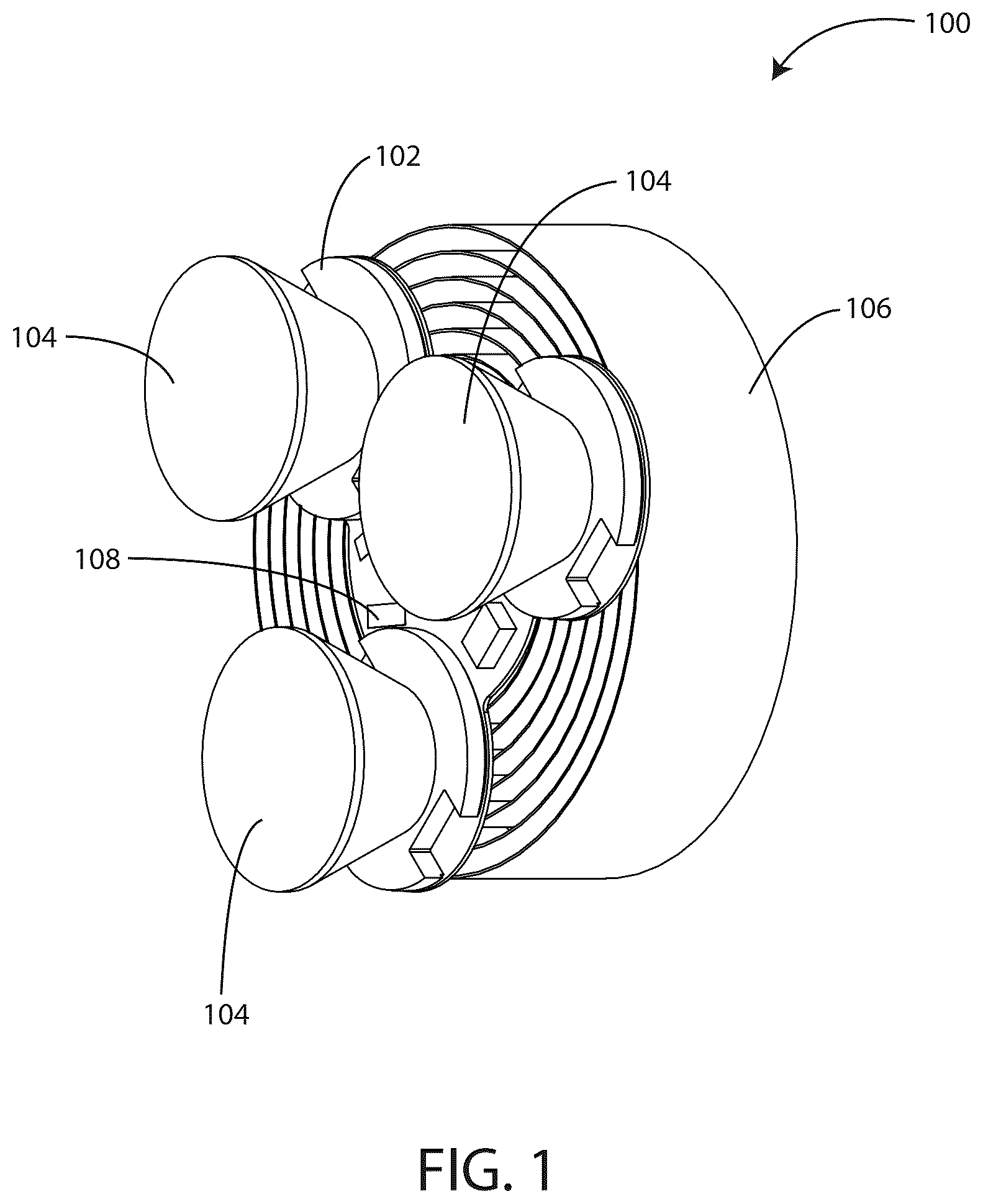 Patent US12480649 Figure 1 – Compact high output LED light source with heat sink