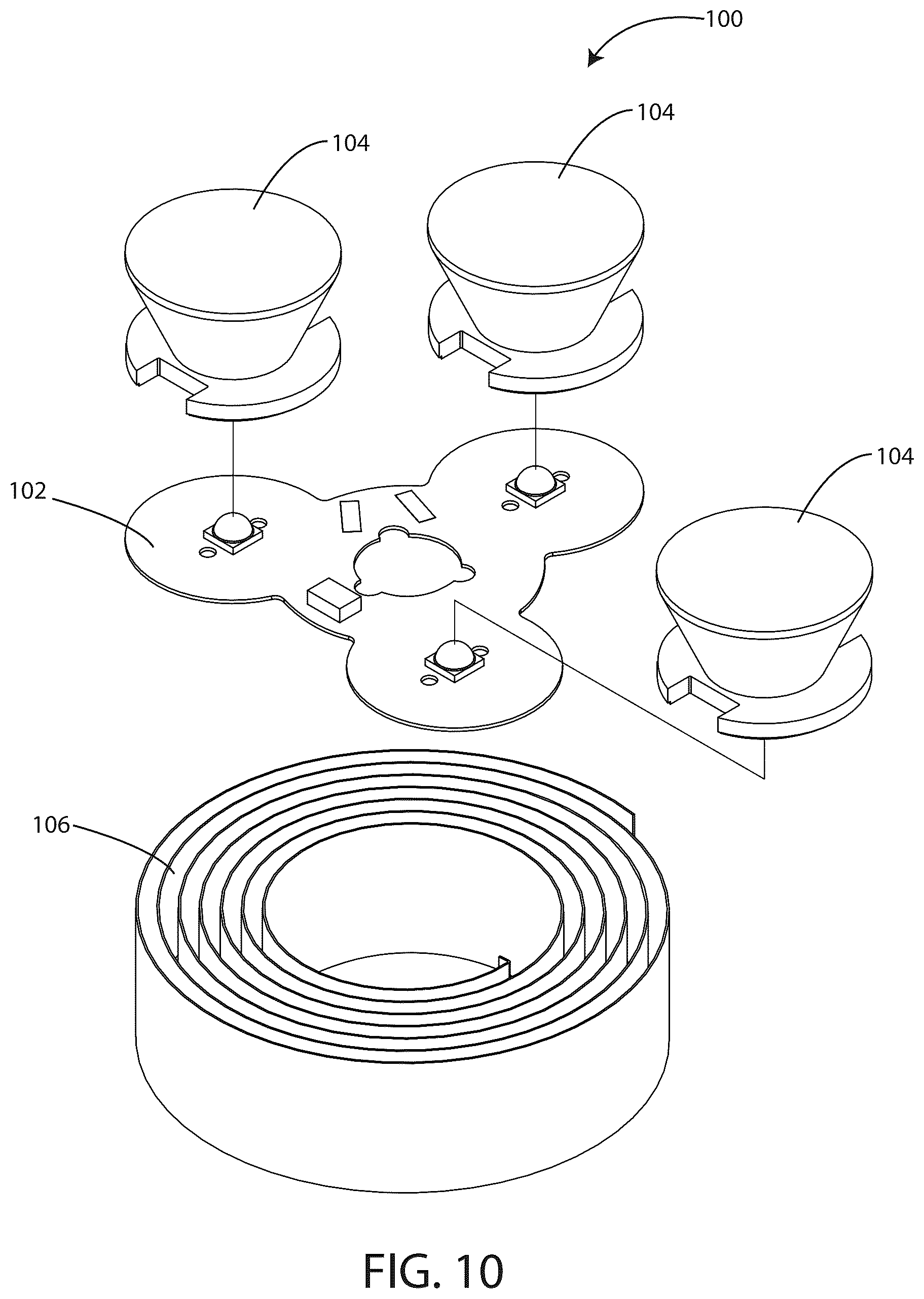 Patent US12480649 Figure 10 – Compact high output LED light source with heat sink