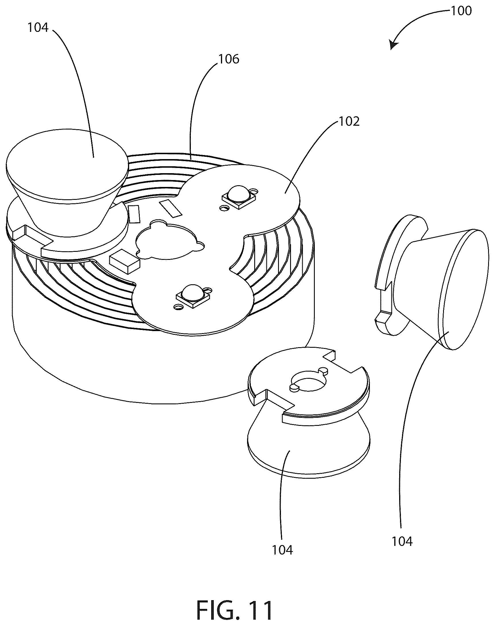 Patent US12480649 Figure 11 – Compact high output LED light source with heat sink