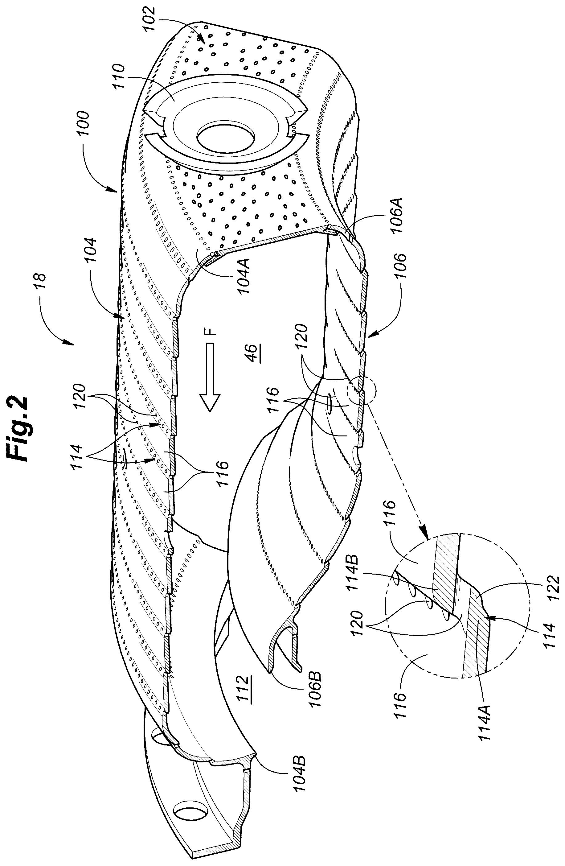 Patent US12480655 Figure 2 – Combustor for gas turbine engine