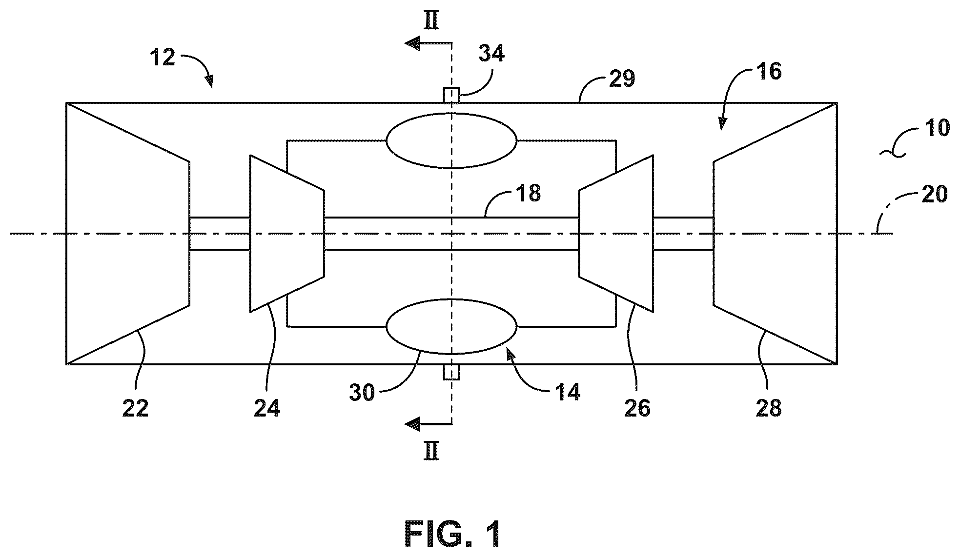 Patent US12480657 Figure 1 – Gas turbine engine and fuel nozzle therefor