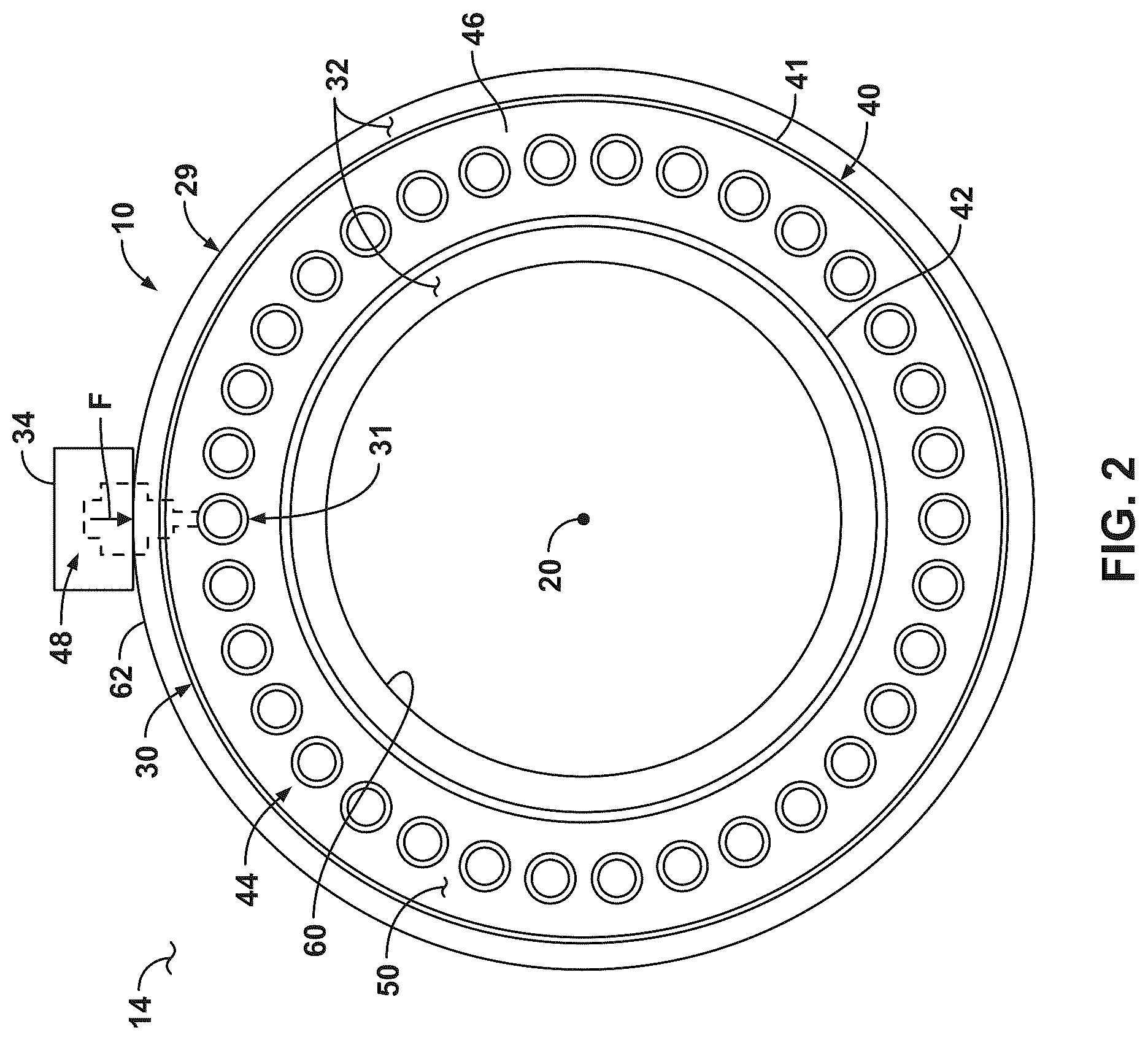 Patent US12480657 Figure 2 – Gas turbine engine and fuel nozzle therefor