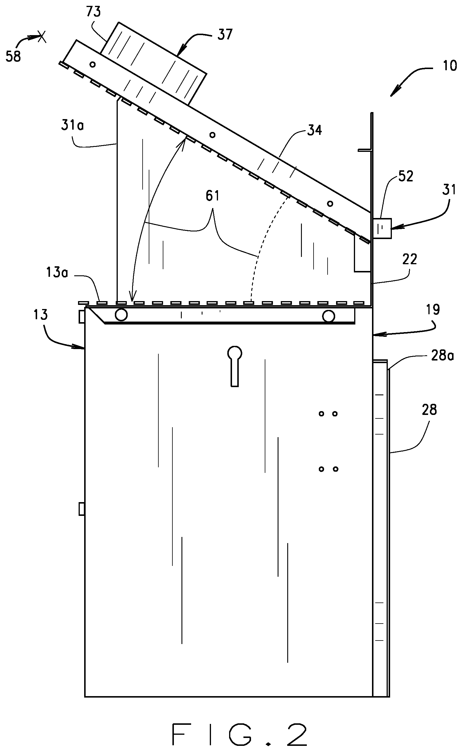 Patent US12480659 Figure 2 – Vent-free fireplace heat removal system and accessories adapted for removal of excess heat from a room wherein the vent-free fireplace is located