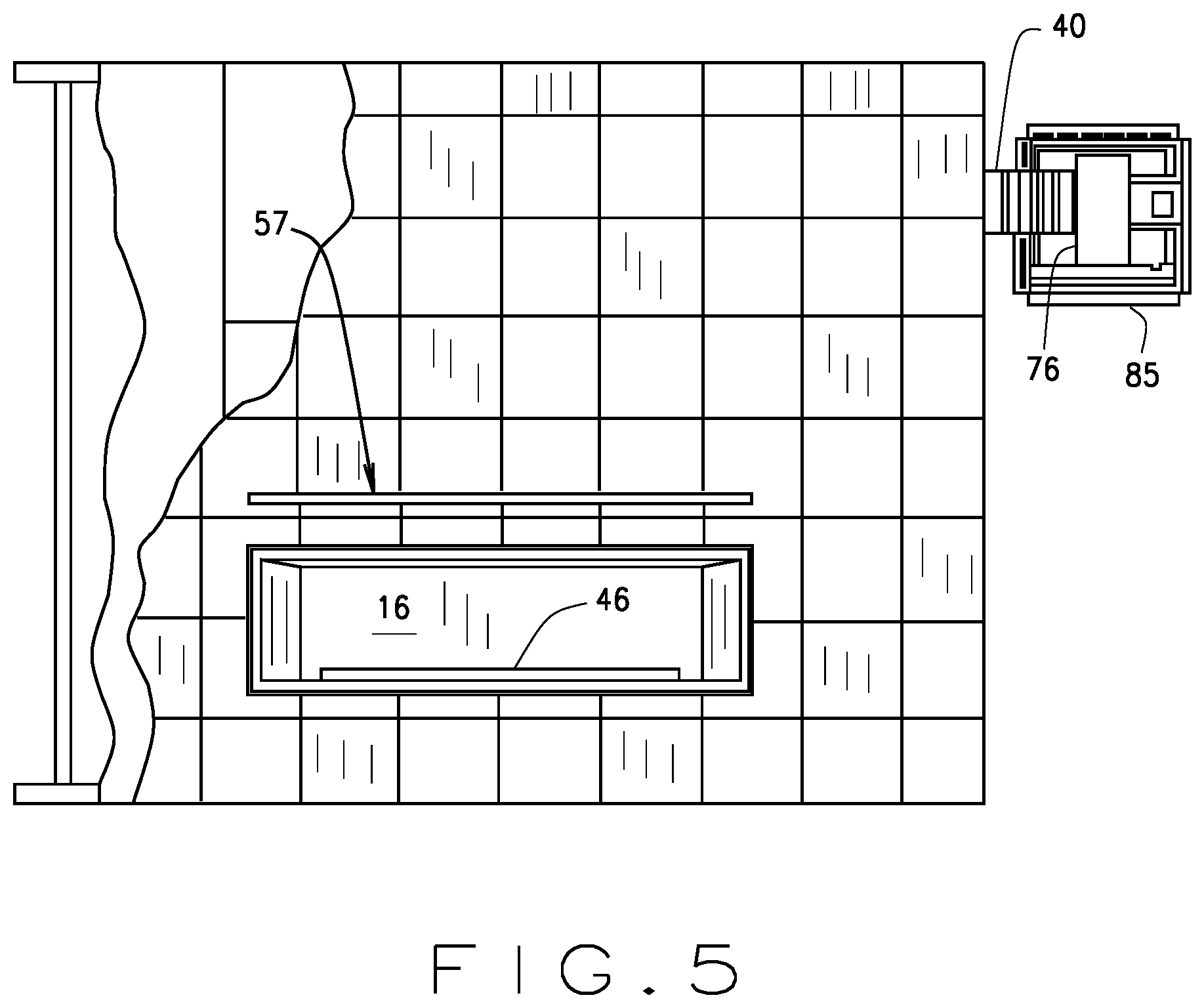 Patent US12480659 Figure 5 – Vent-free fireplace heat removal system and accessories adapted for removal of excess heat from a room wherein the vent-free fireplace is located