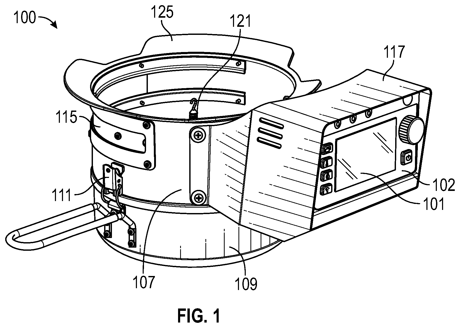Patent US12480660 Figure 1 – System and method for forced air control in a kamado-style cooker