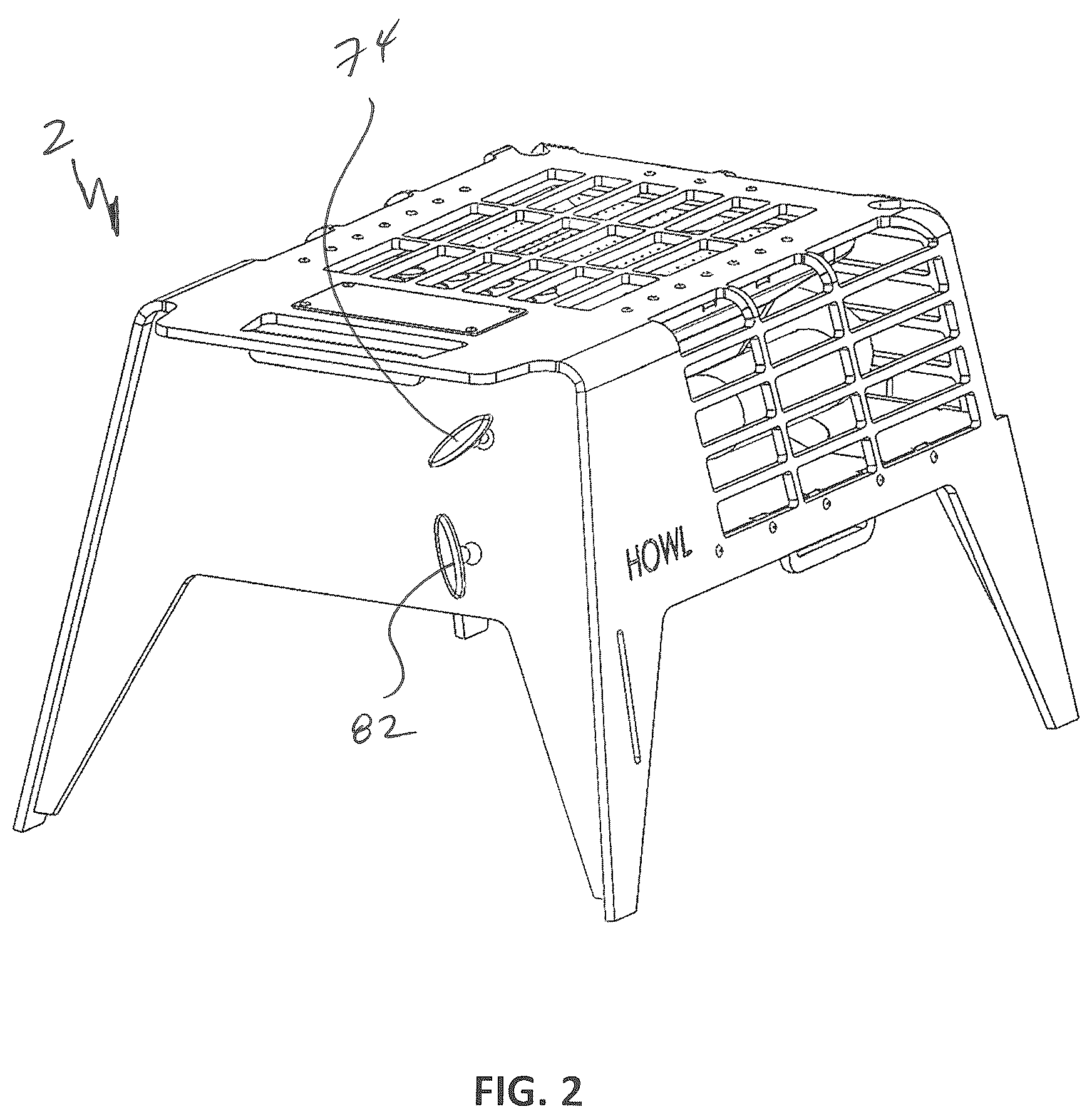 Patent US12480661 Figure 2 – Portable heating device