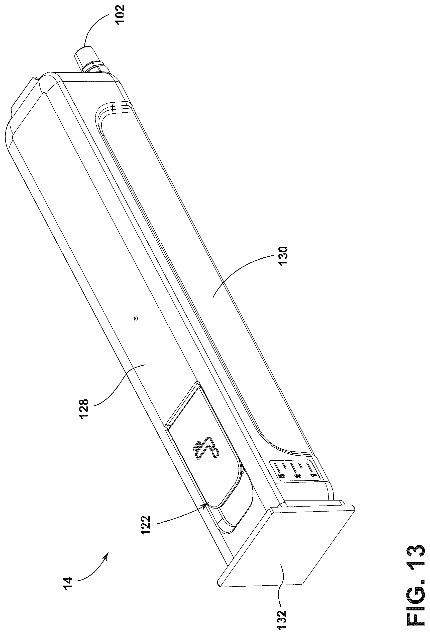 Patent US12480663 Figure 13 – Securement and release assembly for a component of an appliance, appliance including the same and oven including the same for a refillable water reservoir for use with steam cooking