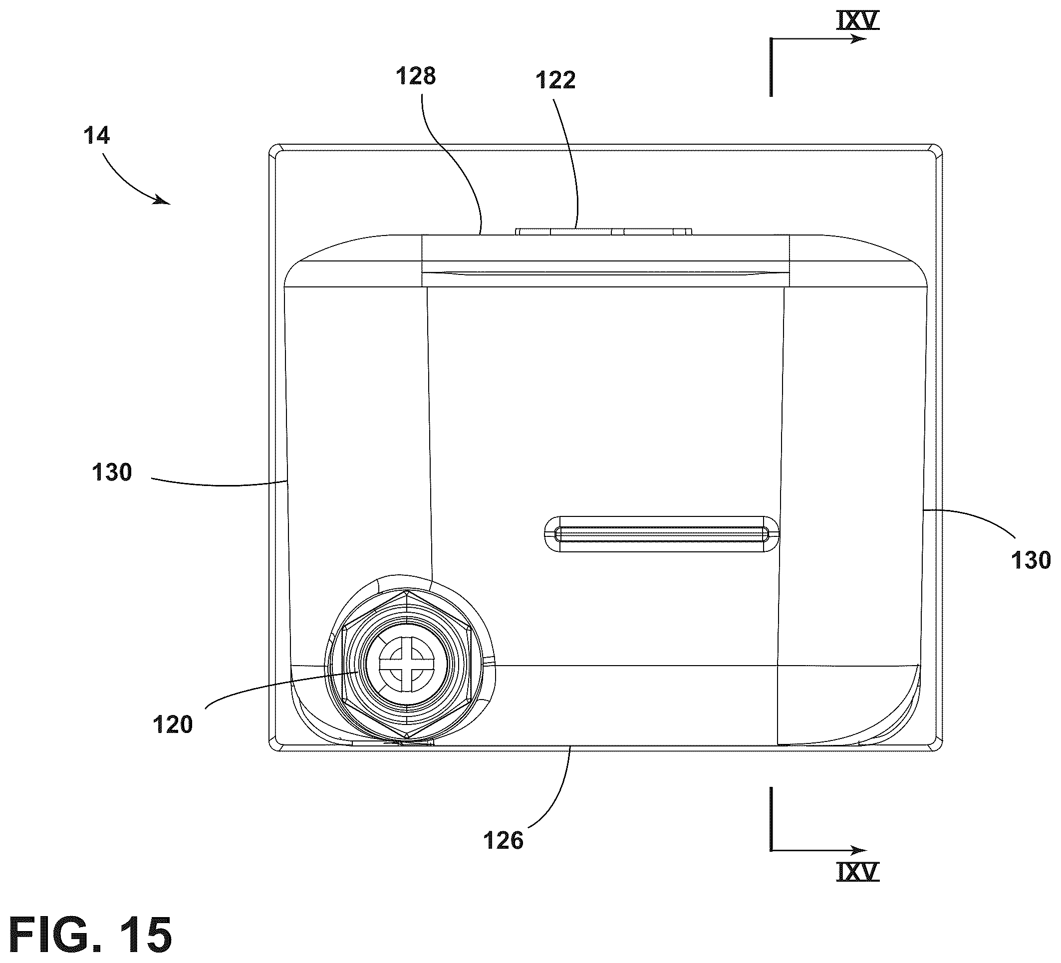 Patent US12480663 Figure 15 – Securement and release assembly for a component of an appliance, appliance including the same and oven including the same for a refillable water reservoir for use with steam cooking